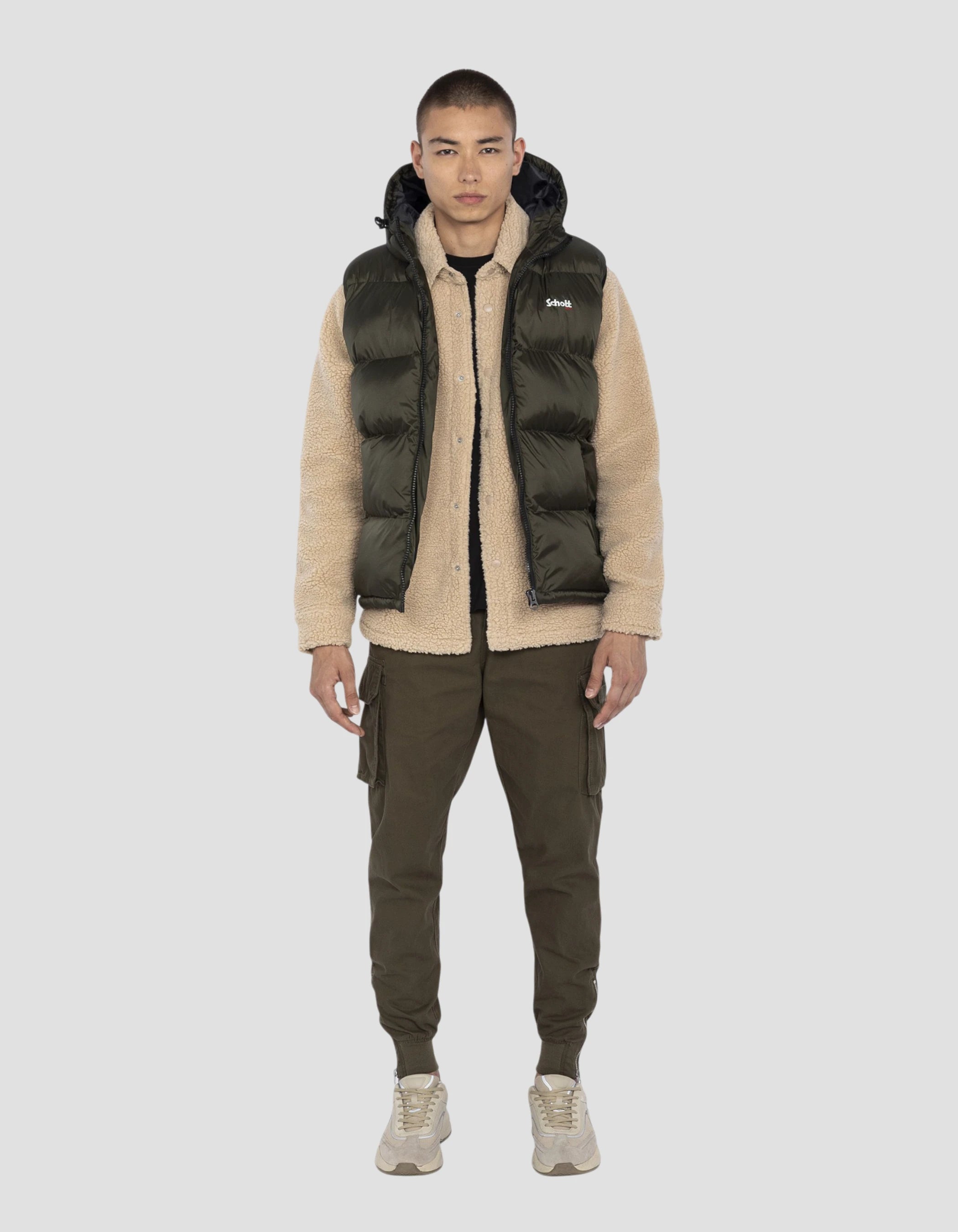 Giacca Kaki senza maniche-1