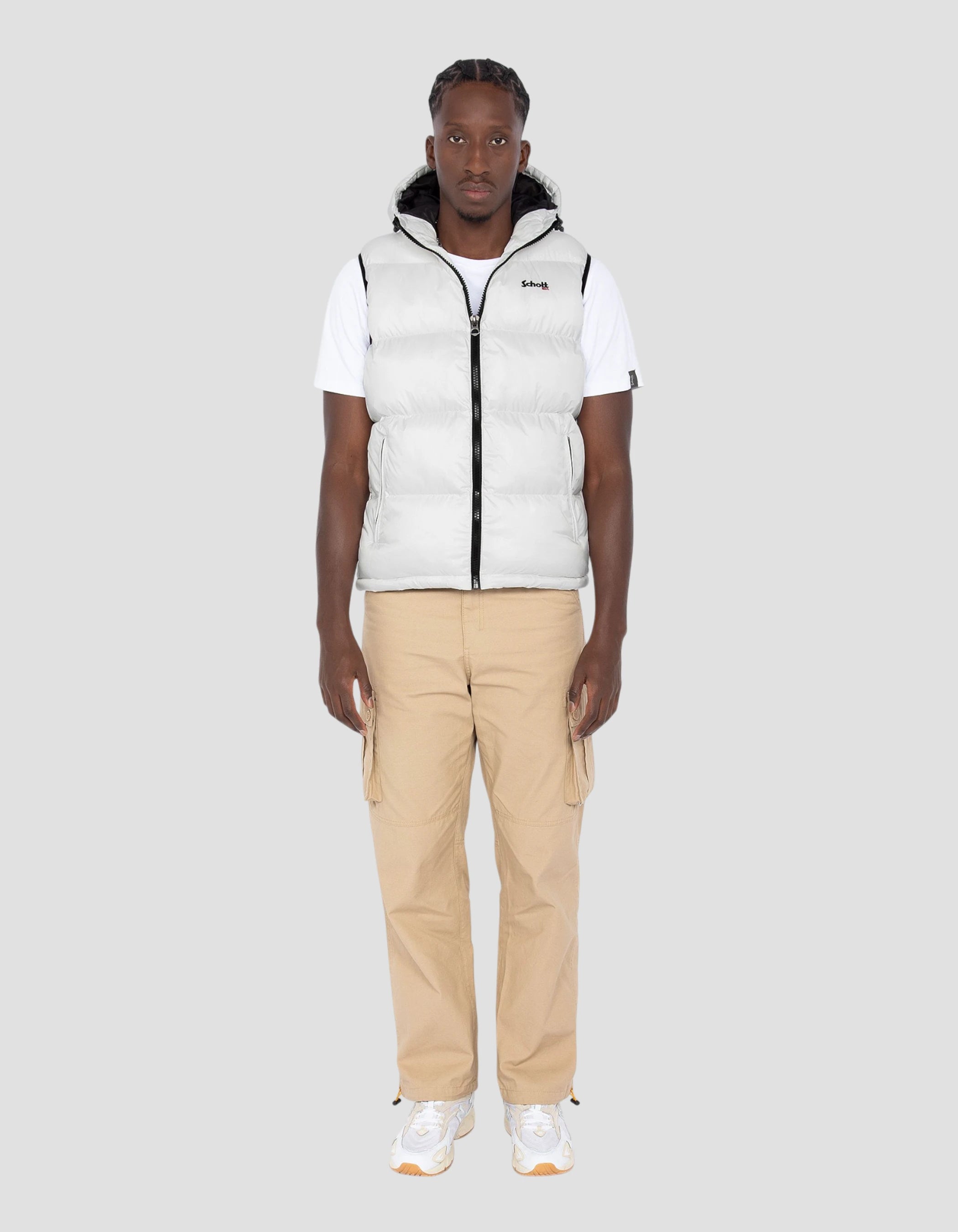 Giacca bianca senza maniche-1