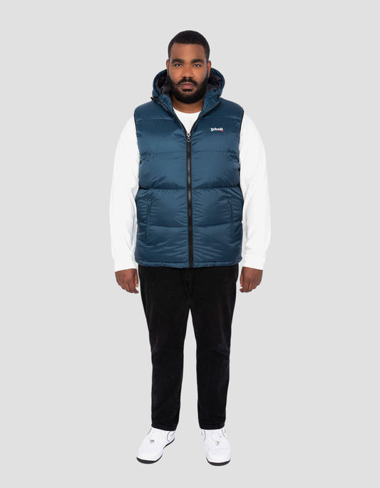 Stahlblaue Jacke ohne Ärmel, große Größe