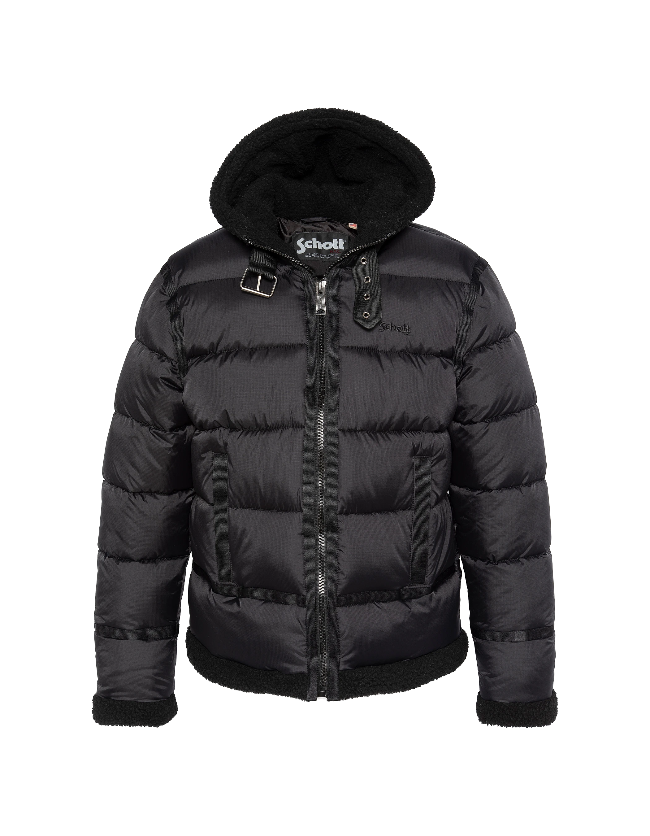 Chaqueta negra con capucha de espíritu bombardero-1