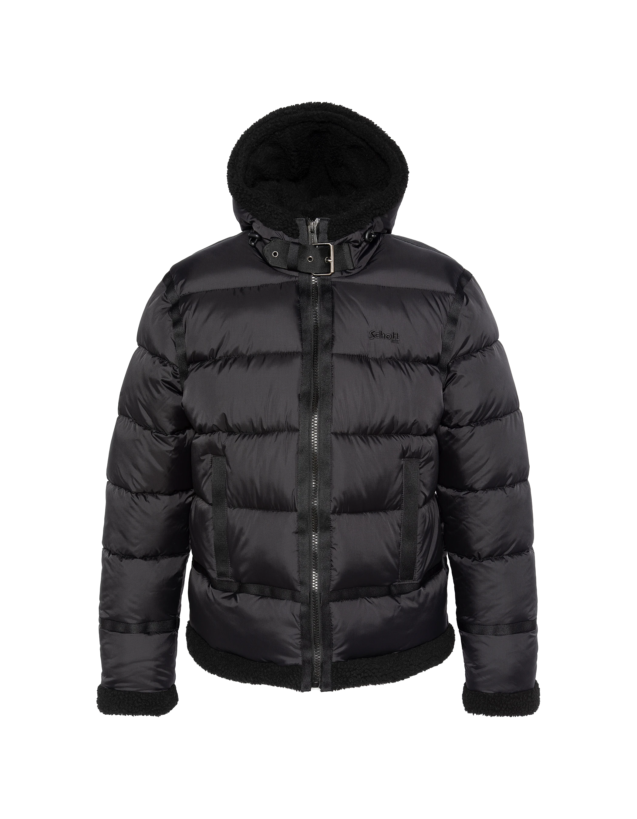 Chaqueta negra con capucha de espíritu bombardero-3