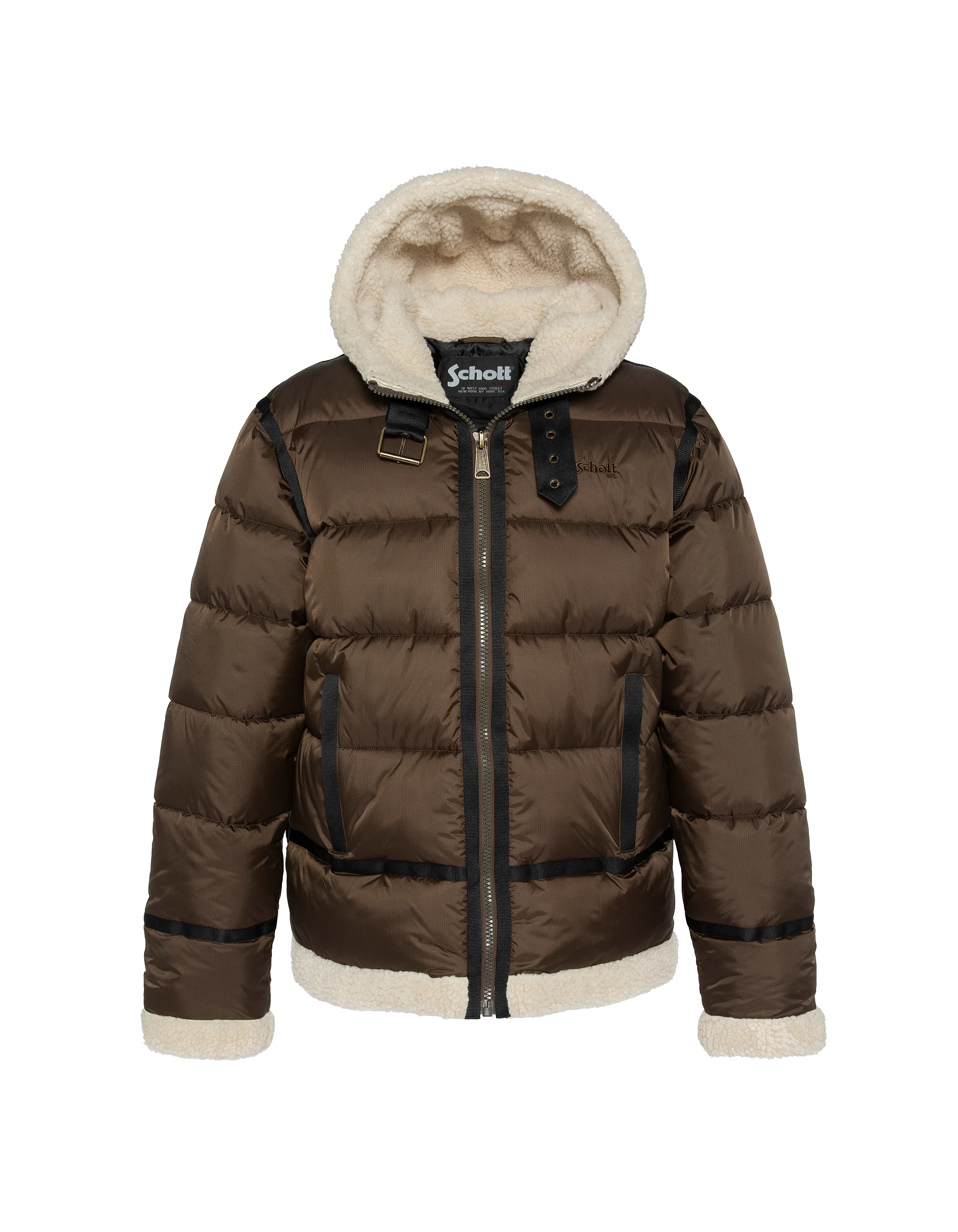 Braune Jacke mit bombardierer Geisthaube-2