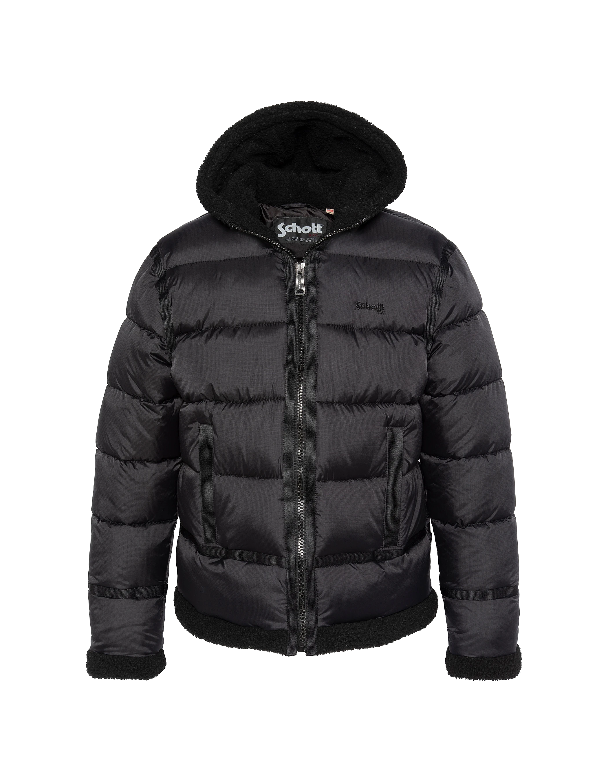 Doudoune enfant à capuche noire esprit bombardier-1