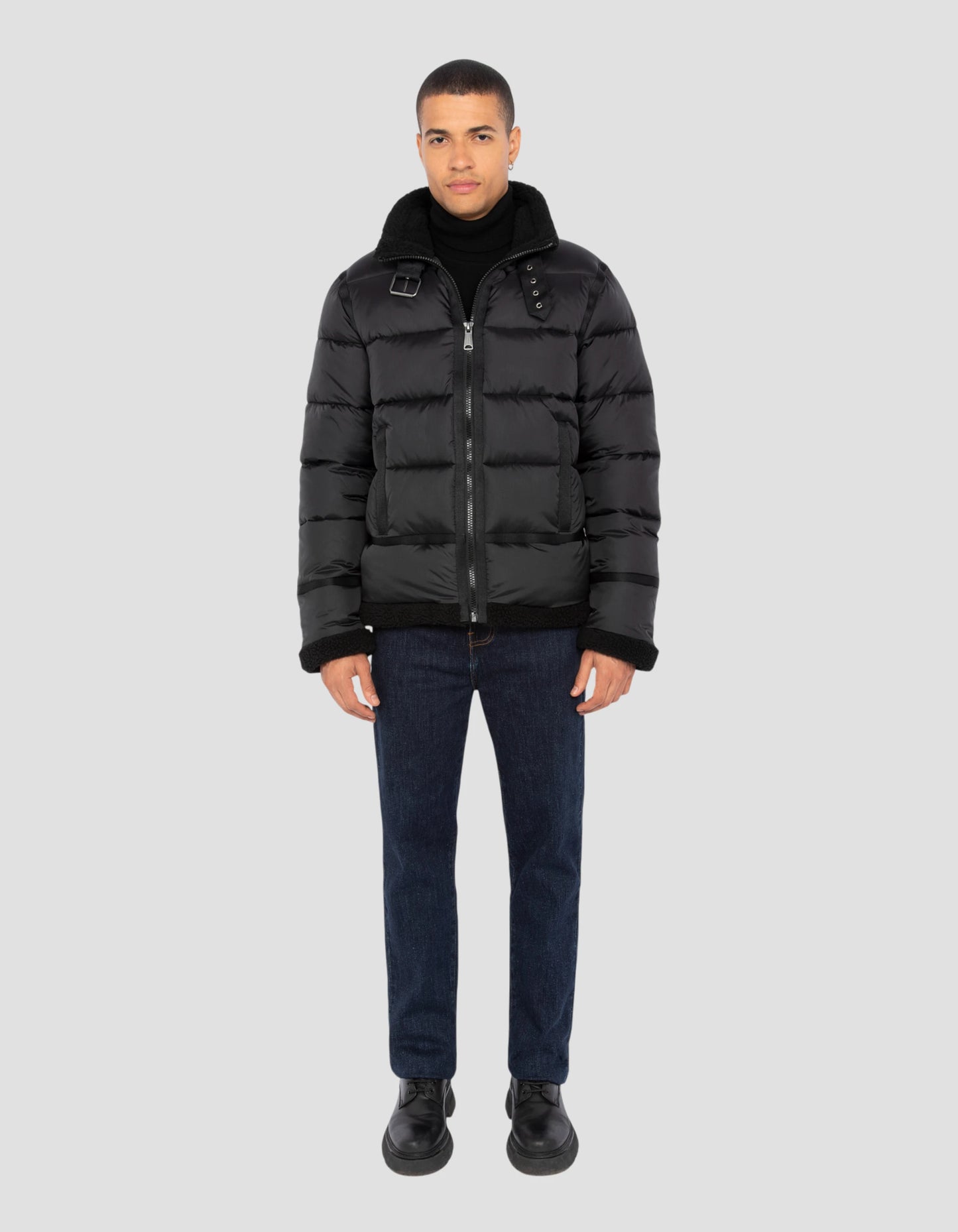 Black bombardier jacket