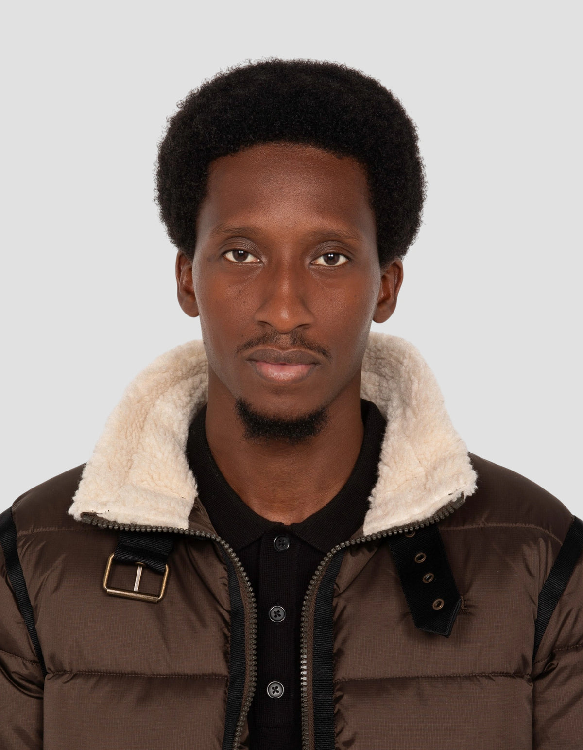 Brown puffer bomber jacket-5