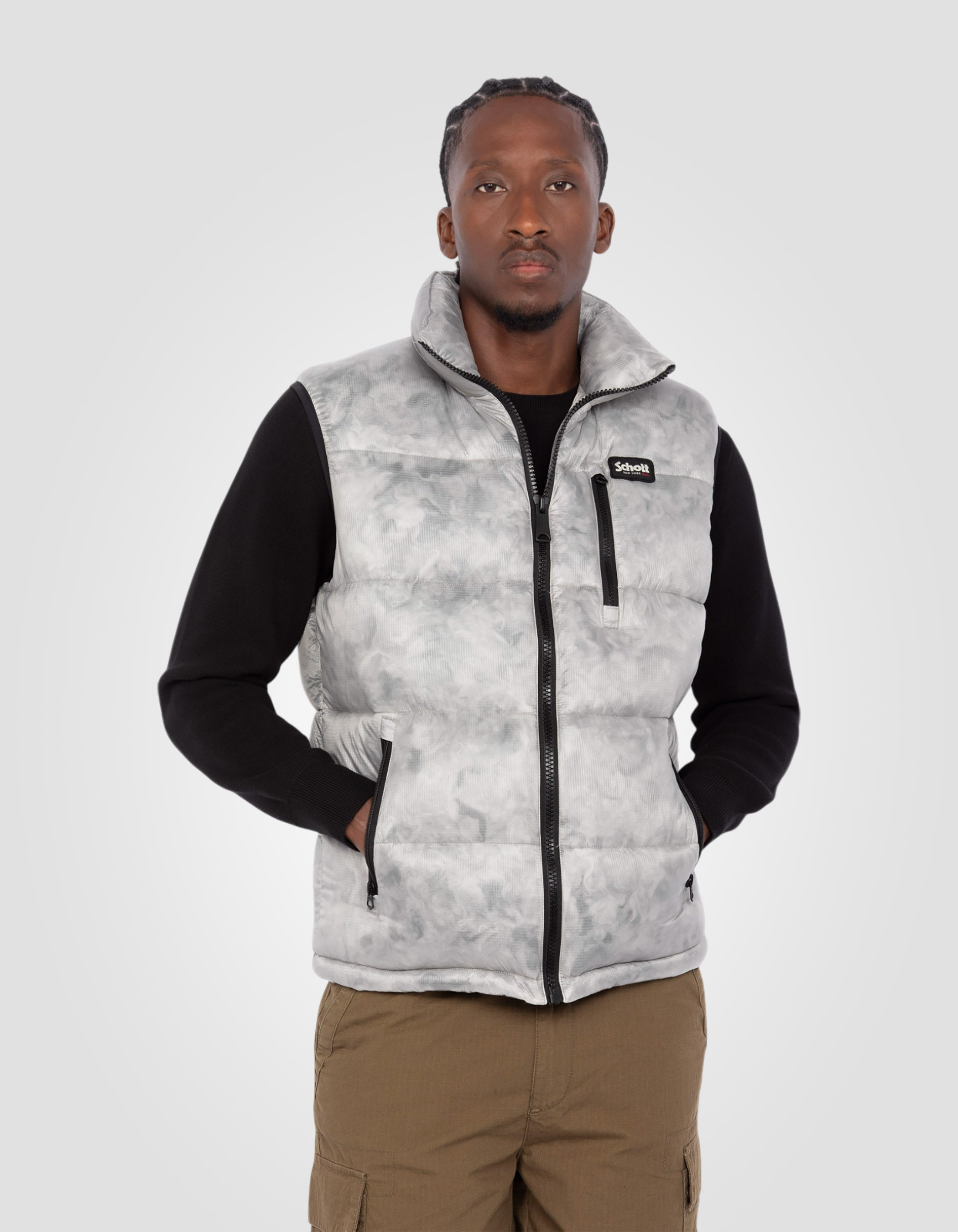 Giacca grigio chiaro senza manico-3