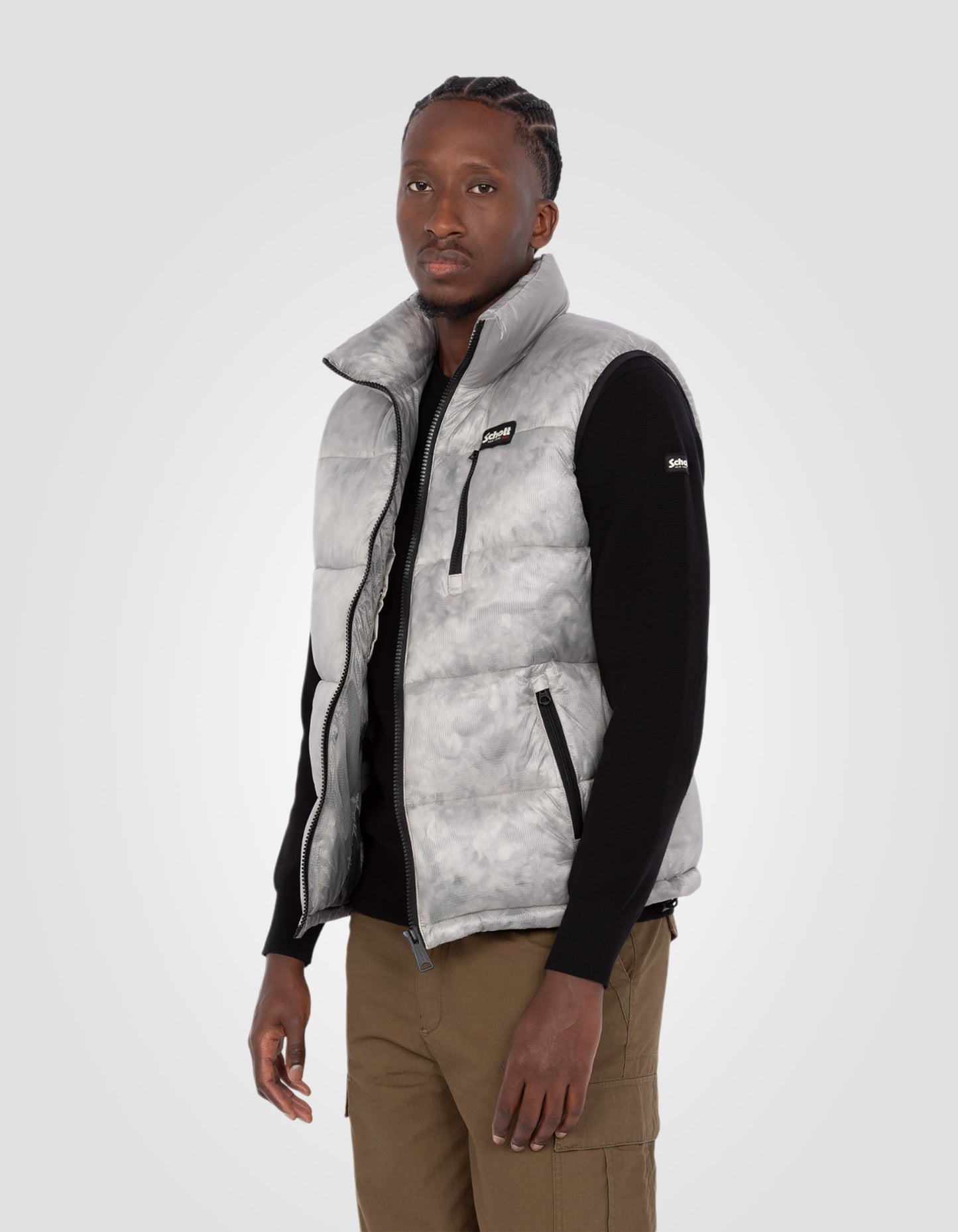 Doudoune sans manche effet marbré