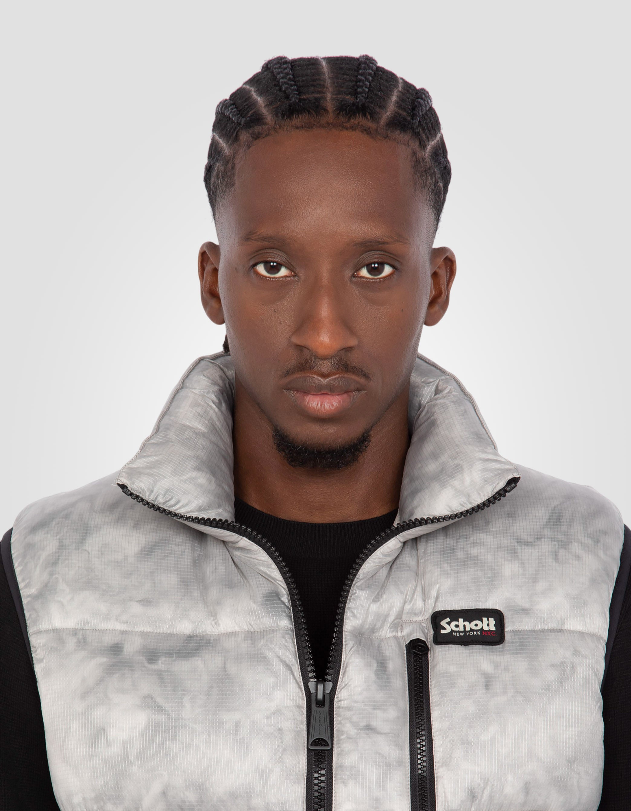 Giacca grigio chiaro senza manico-5