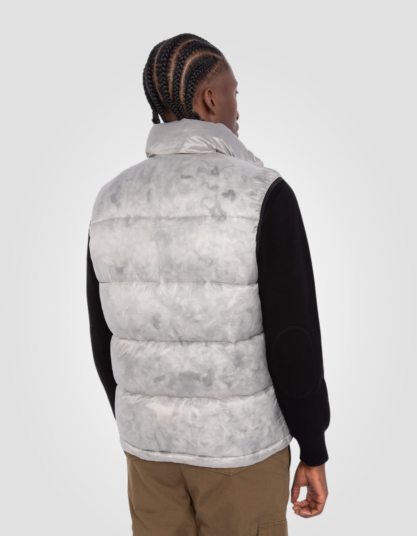 Doudoune sans manche effet marbré