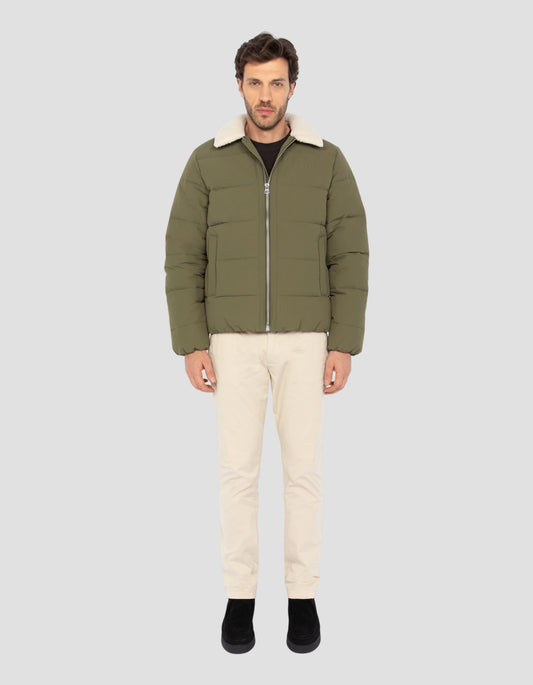 Giacca per palla dell'esercito kaki al colon sherpa