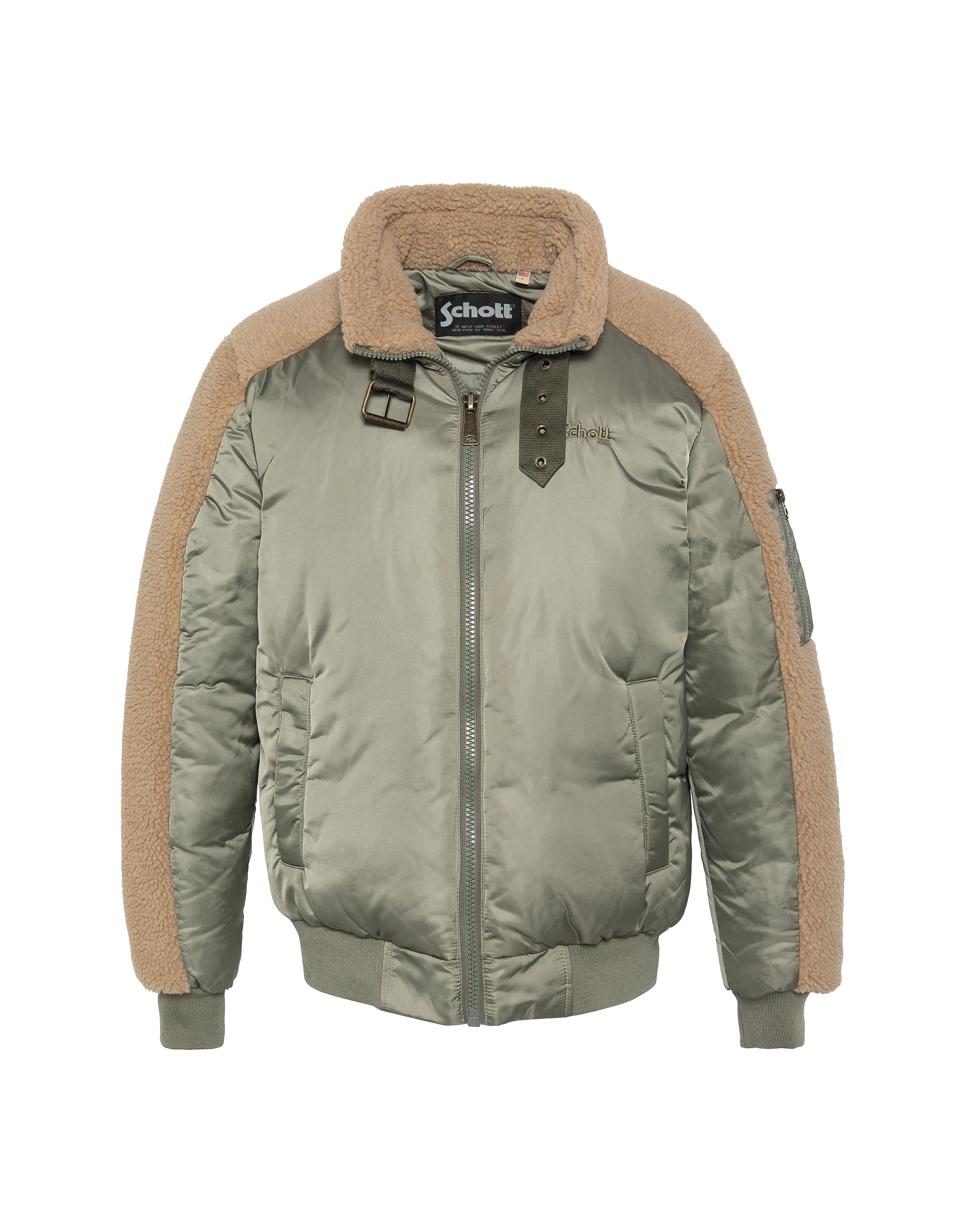 Blouson army sage et beige-2