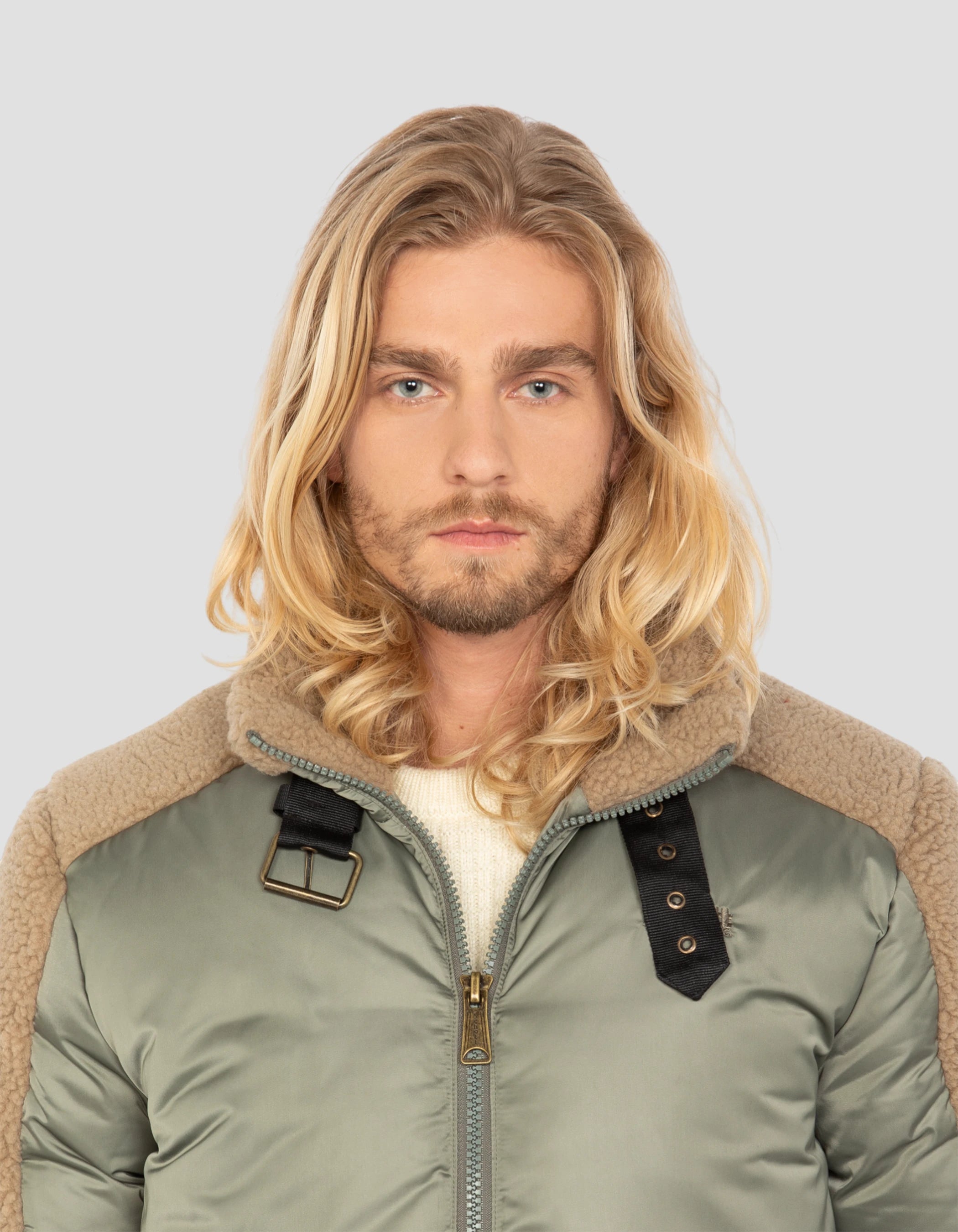 Blouson army sage et beige-6