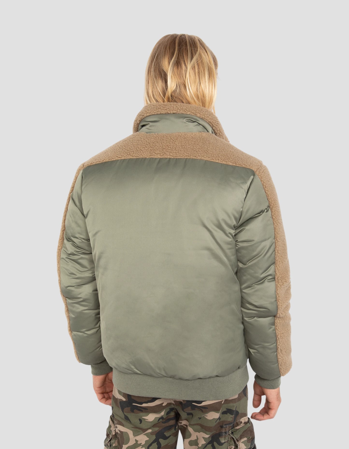 Blouson army sage et beige