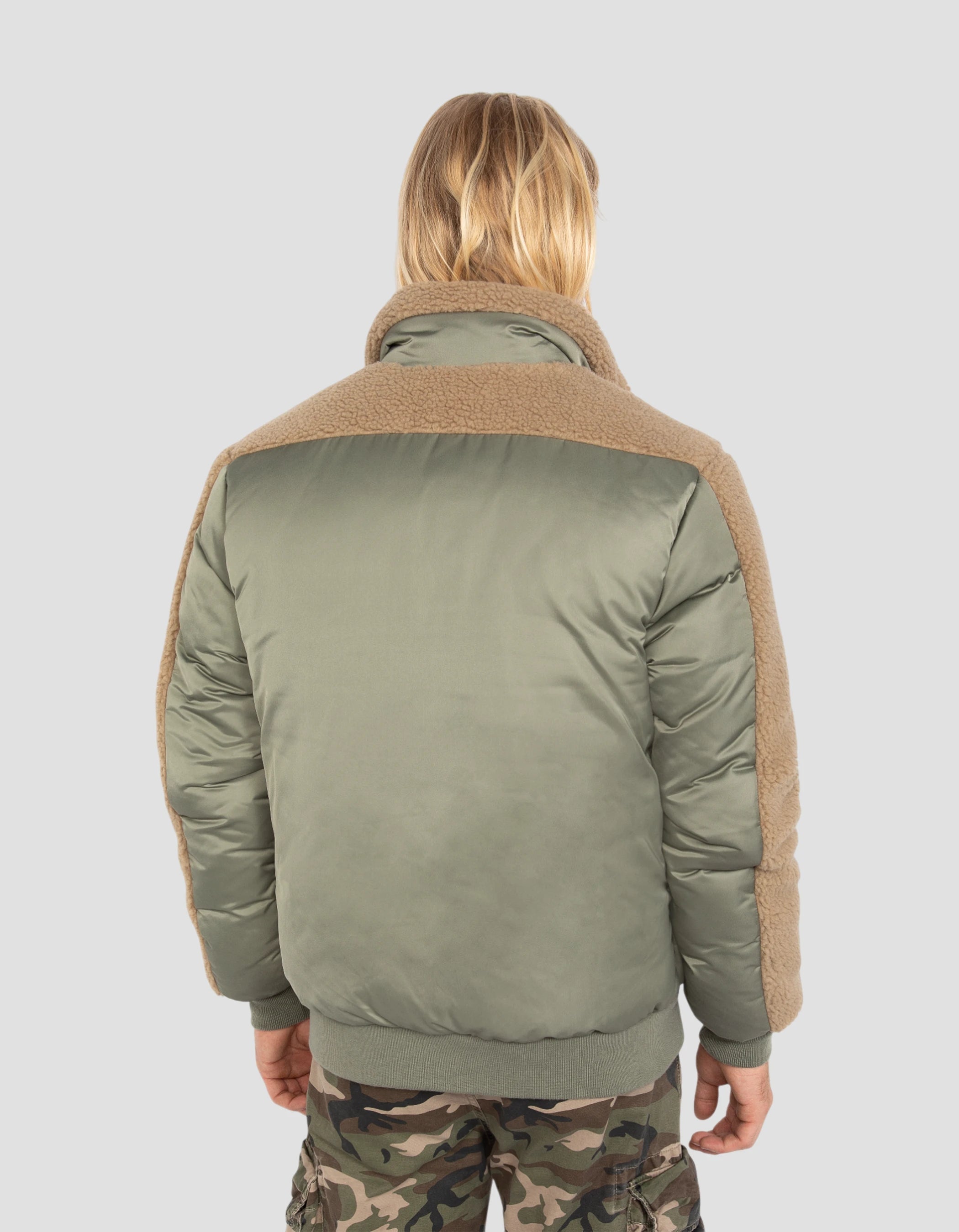 Blouson army sage et beige-7