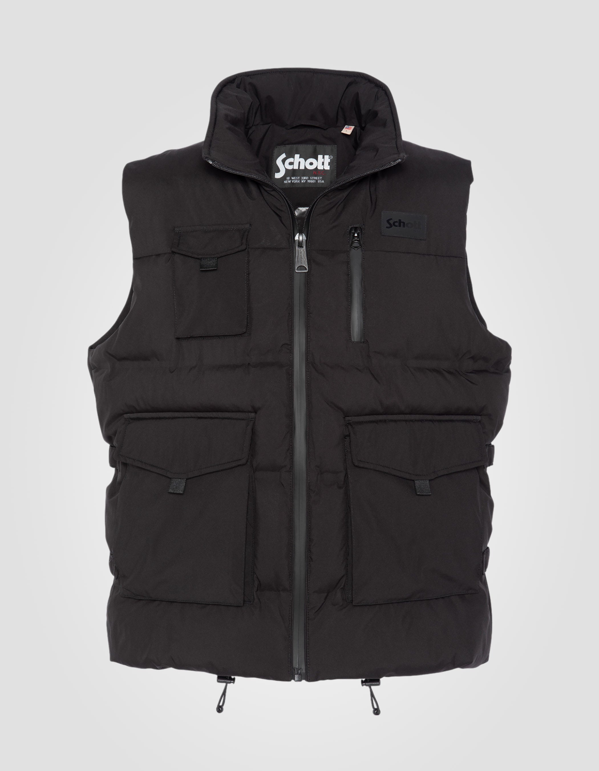 Giacca di utilità nera senza maniche-1