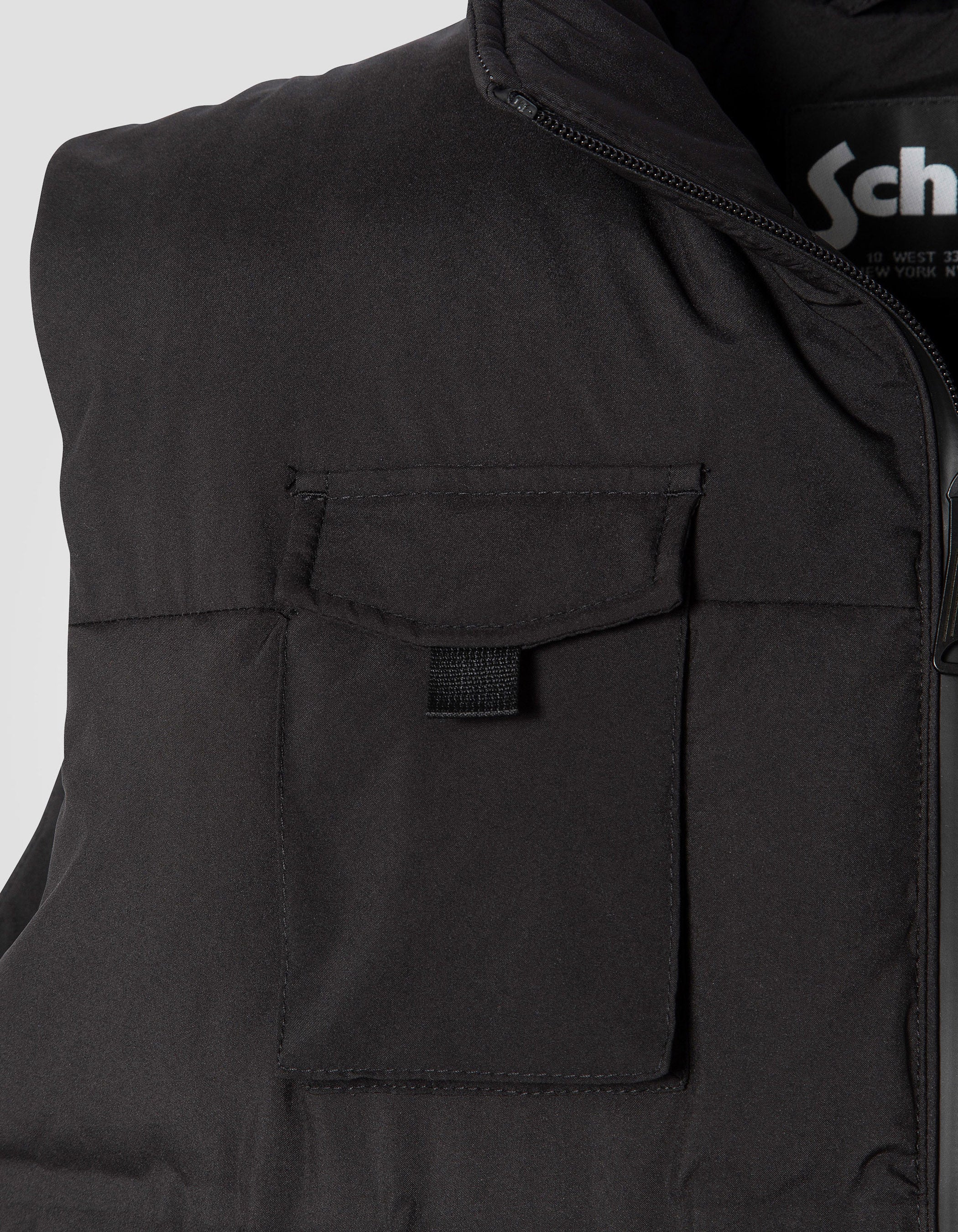 Giacca di utilità nera senza maniche-3