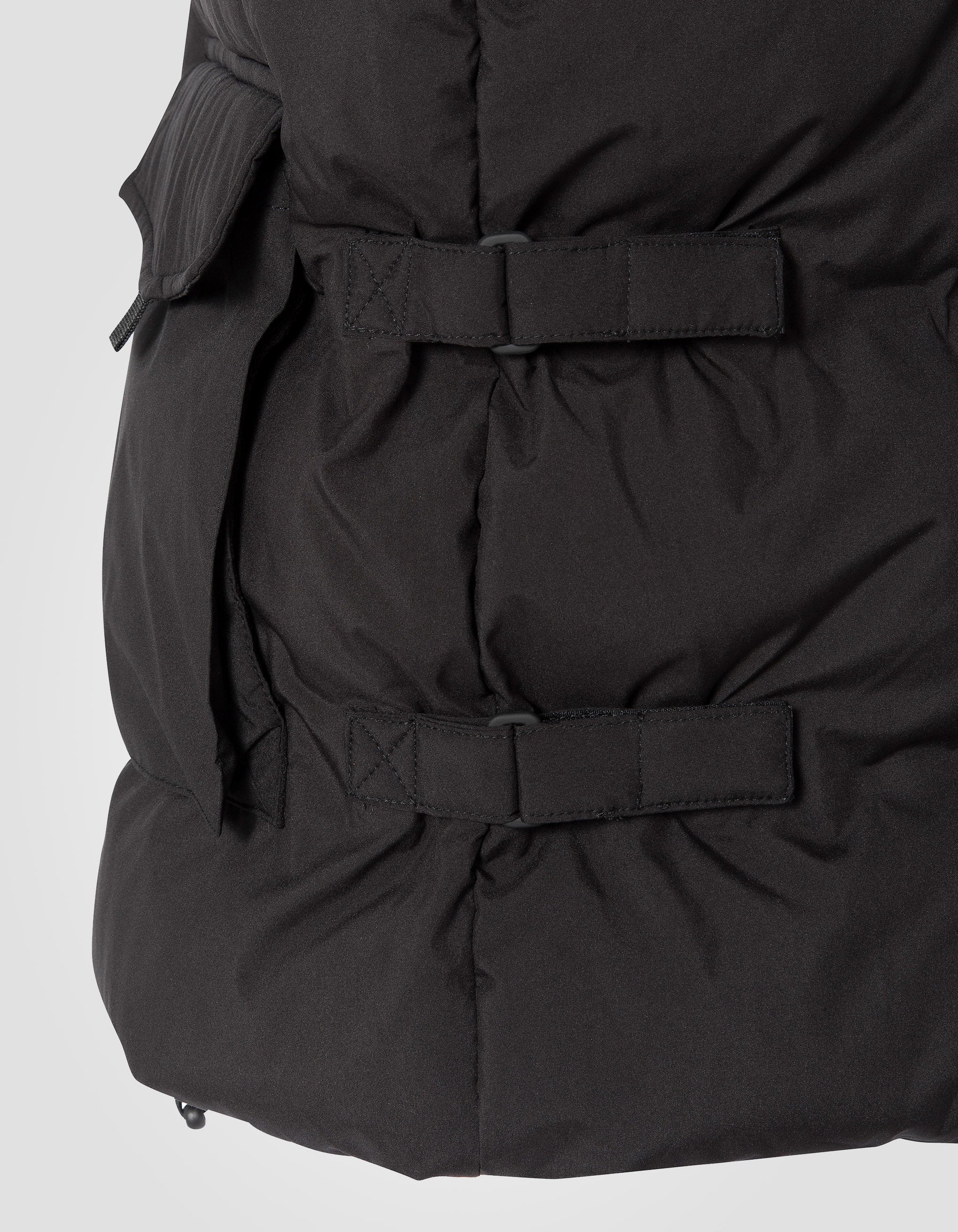 Giacca di utilità nera senza maniche-5