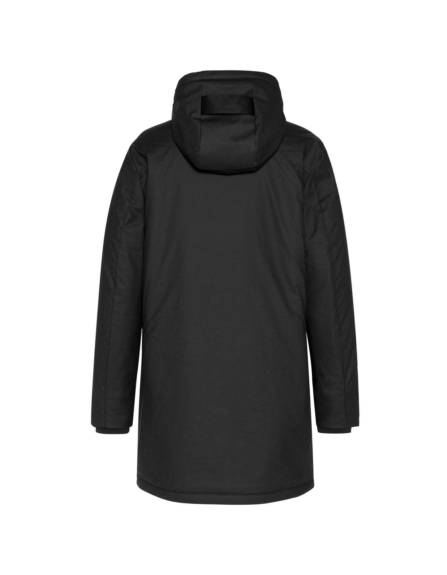 Langer schwarzer Windjäger mit Sherpa ausgekleidet