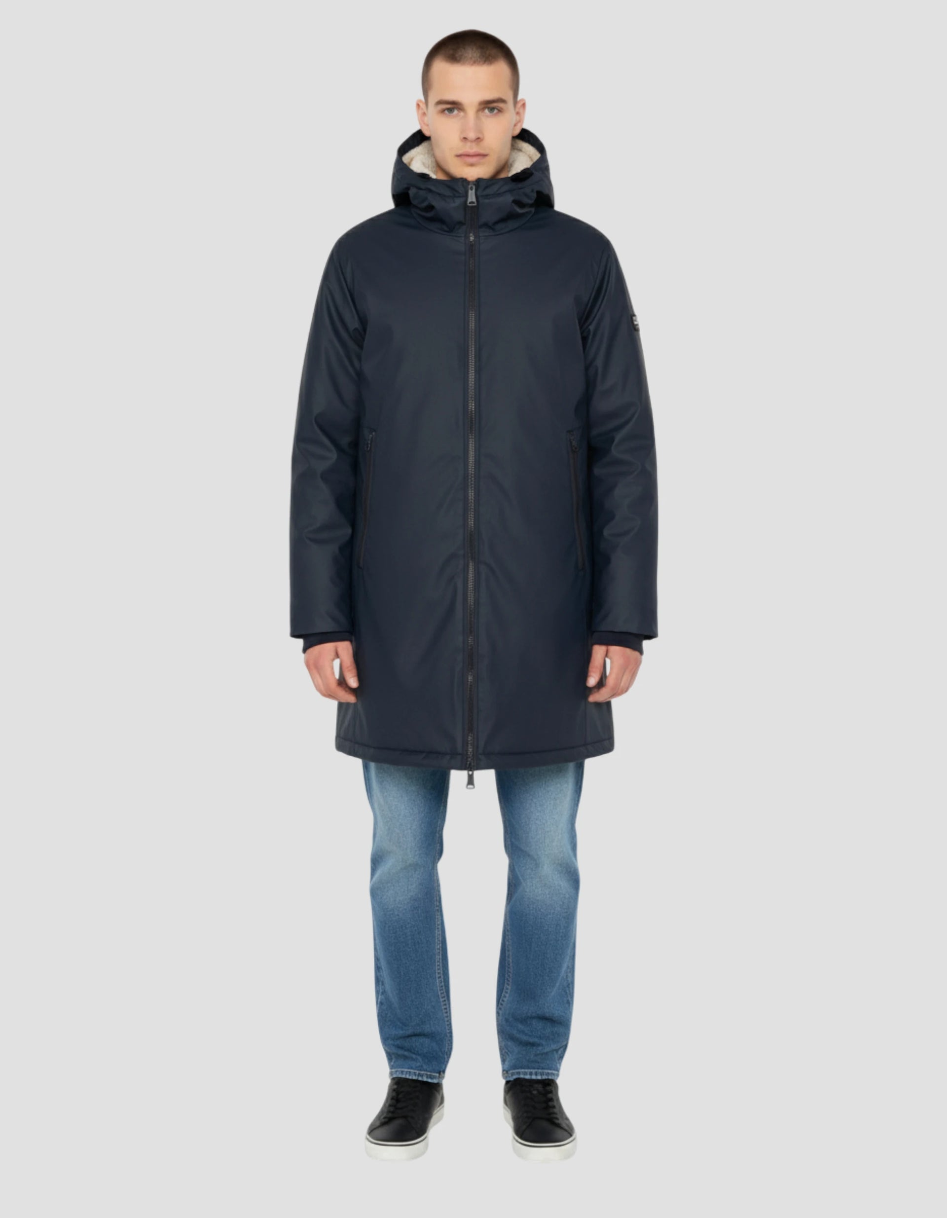 SHERPA lined long navy windbreaker - Jackson25 | Schott NYC®