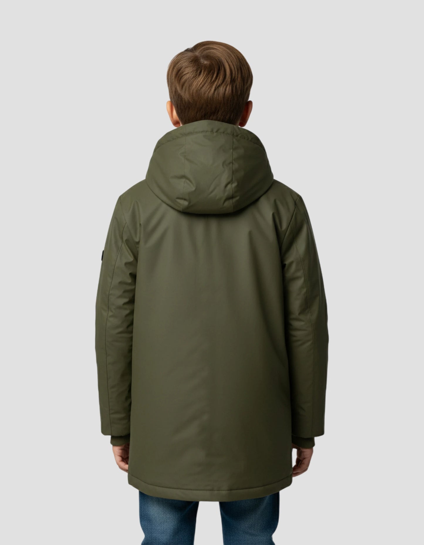 Kaki Parka con cappuccio per bambini