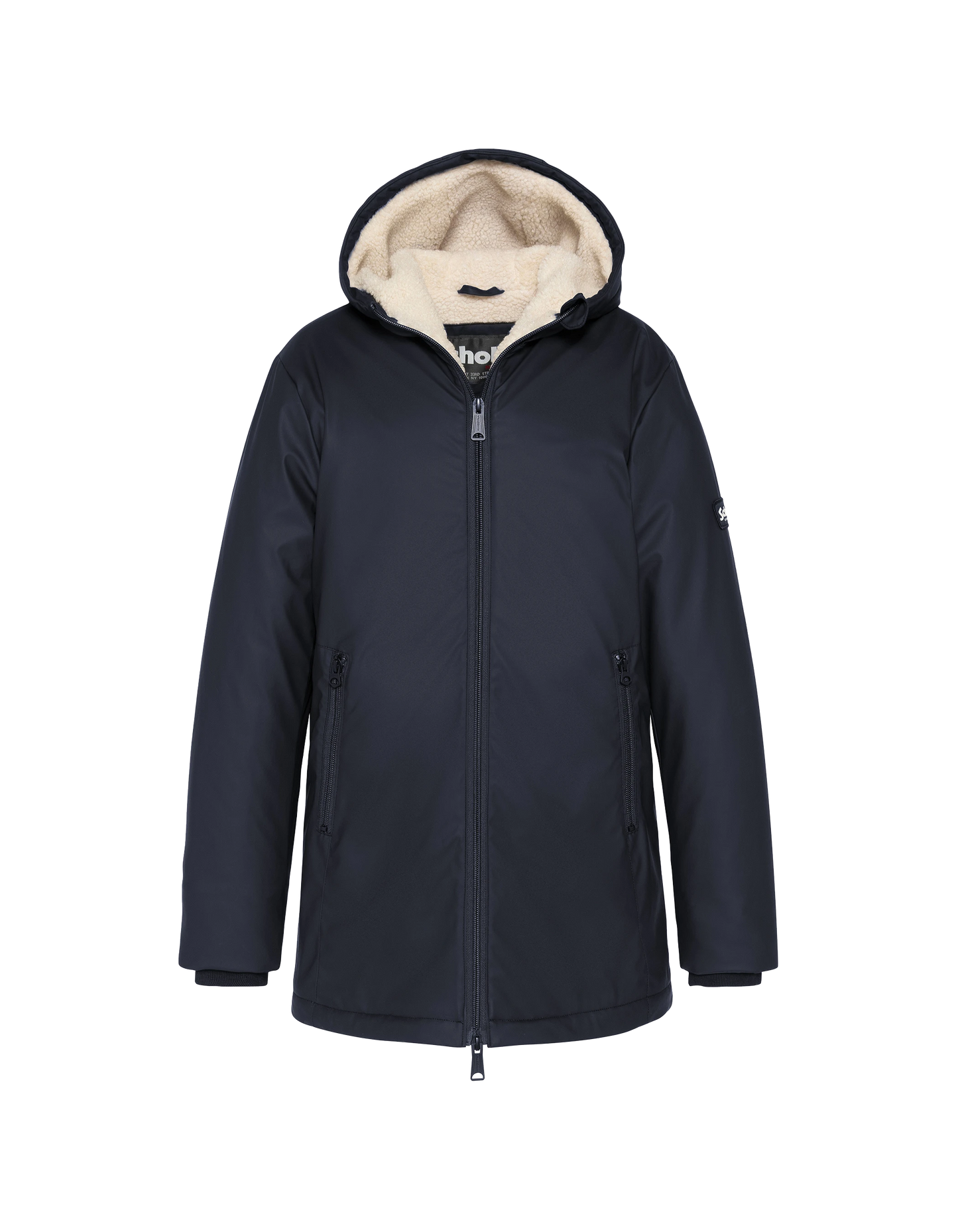 Navy Parka Multipoches con felpa con cappuccio