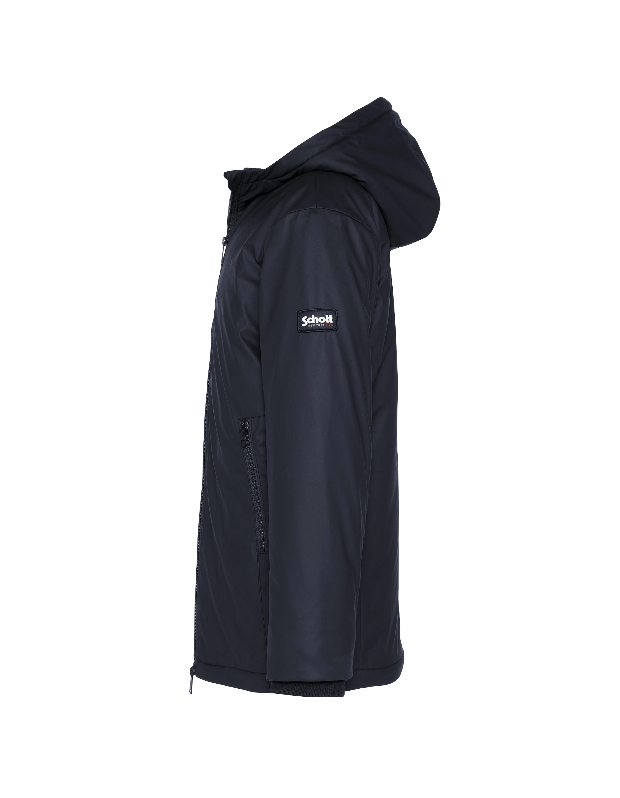 Navy Parka Multipoches con felpa con cappuccio-3