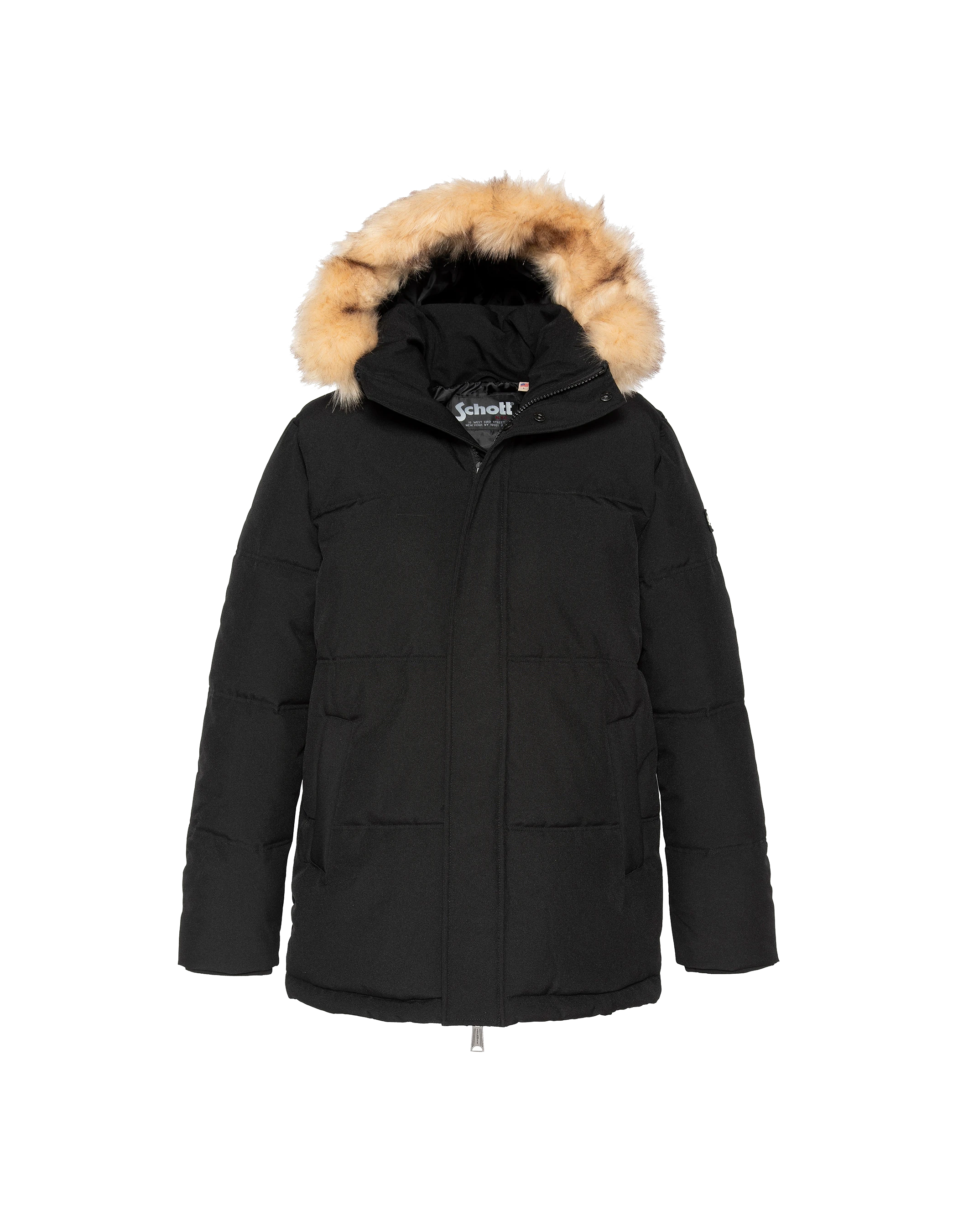 Schwarzer Kapuzenparka-2
