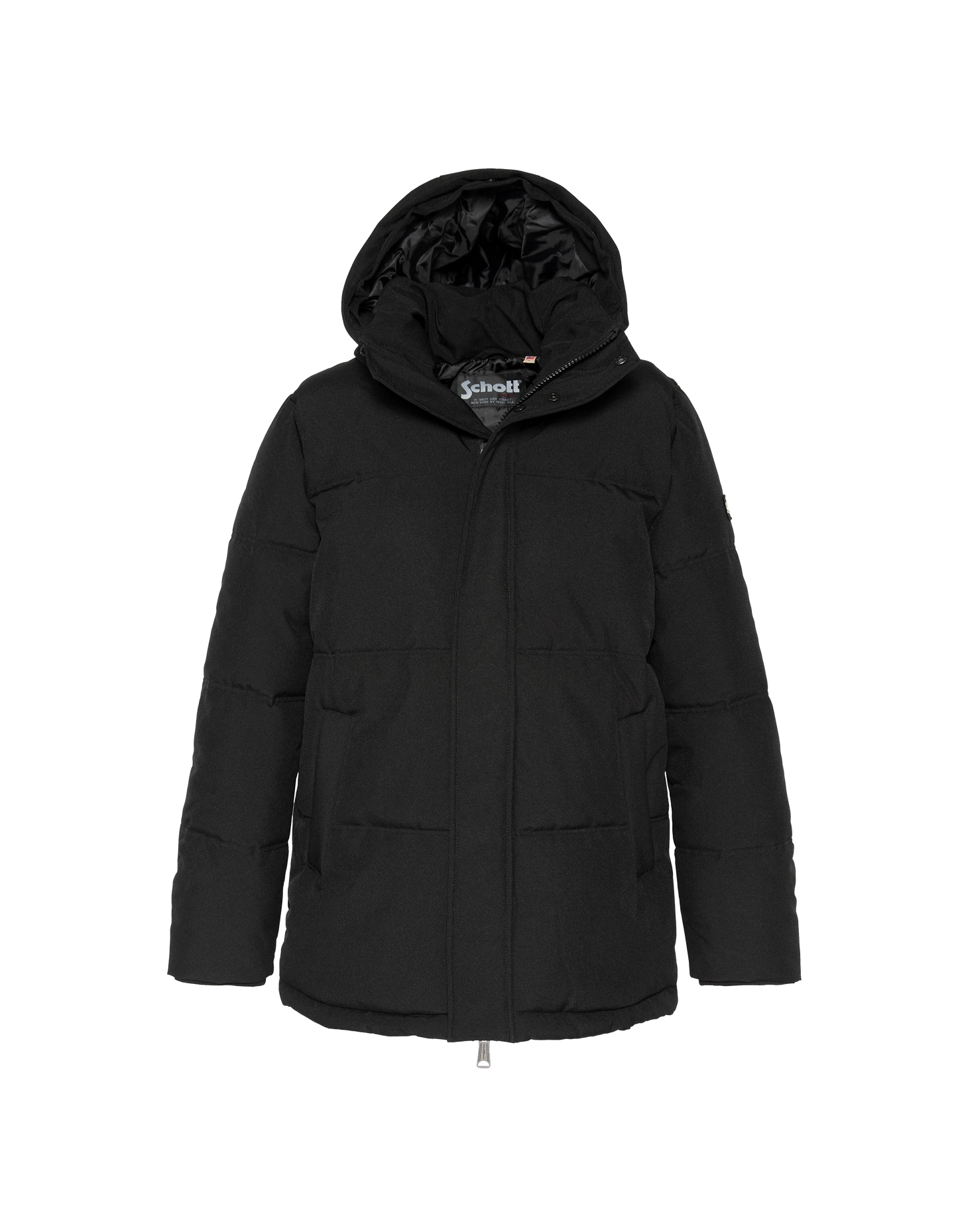 Schwarzer Kapuzenparka