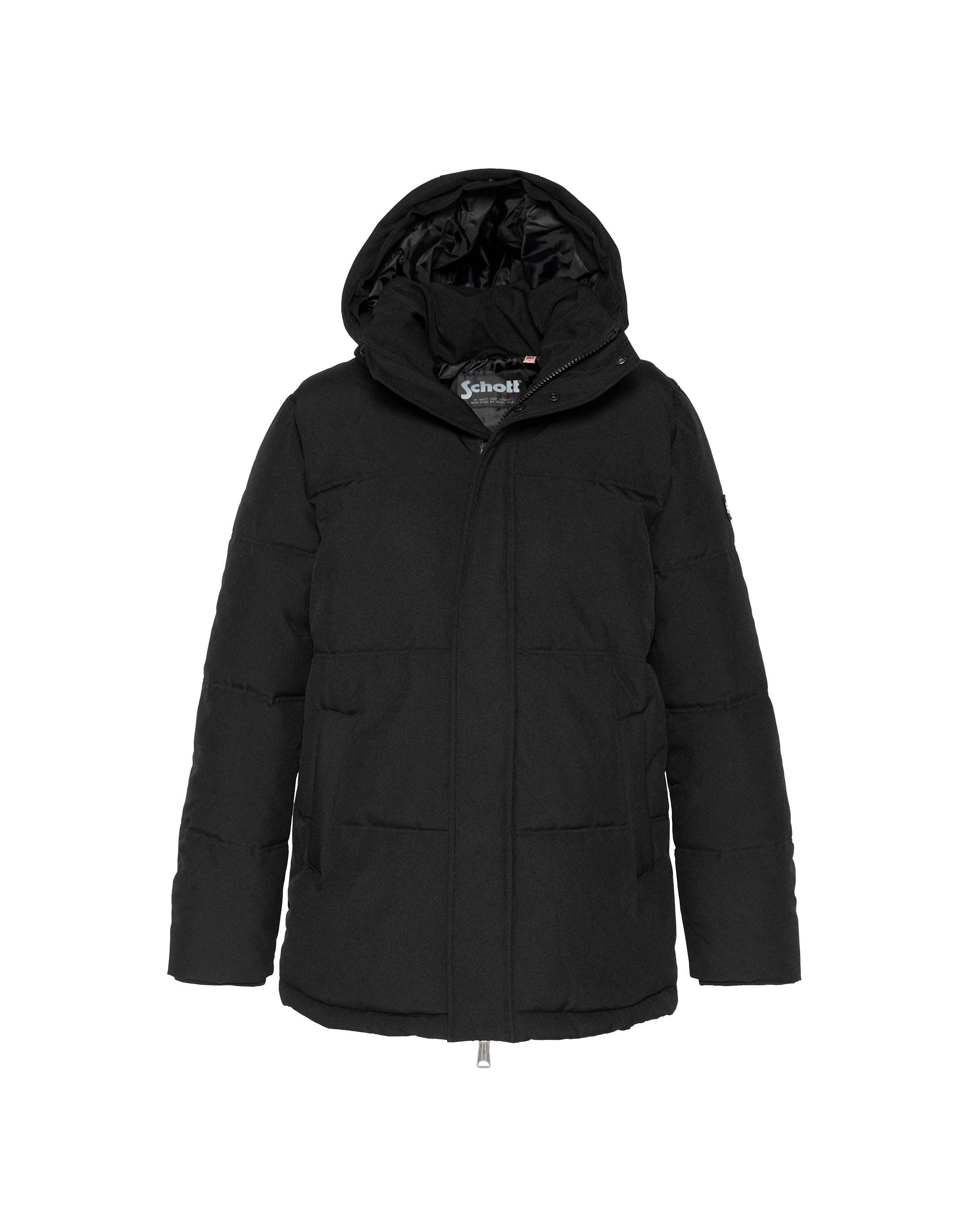 Schwarzer Kapuzenparka-5