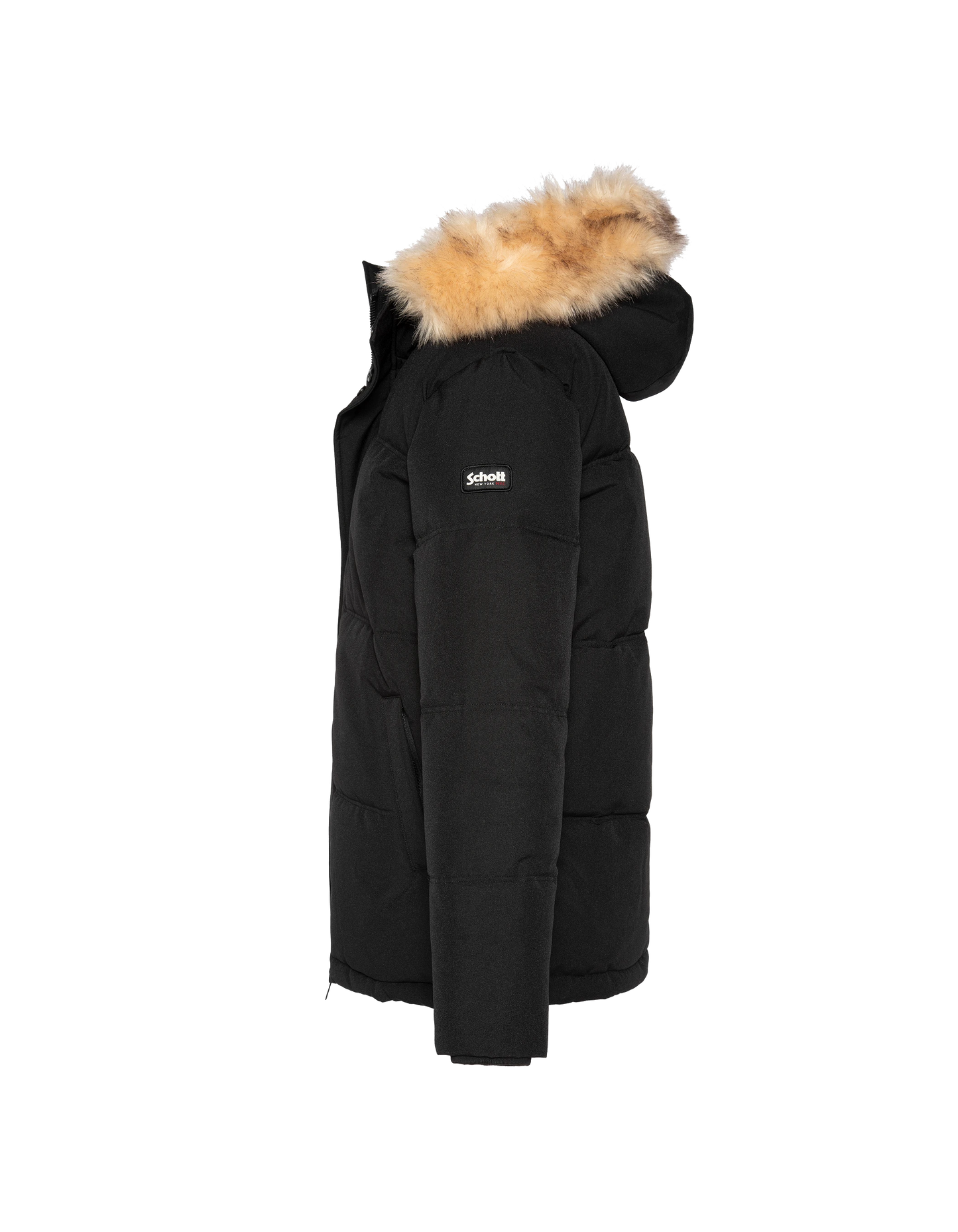 Schwarzer Kapuzenparka