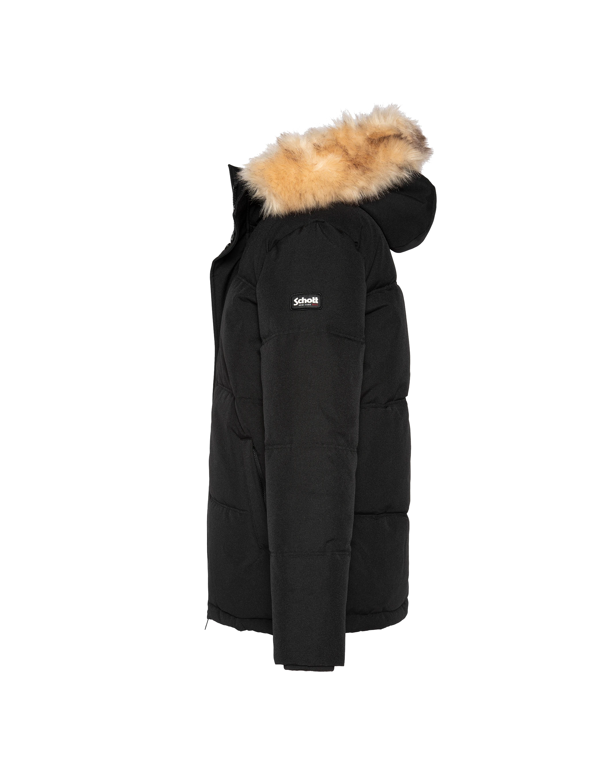 Schwarzer Kapuzenparka-6