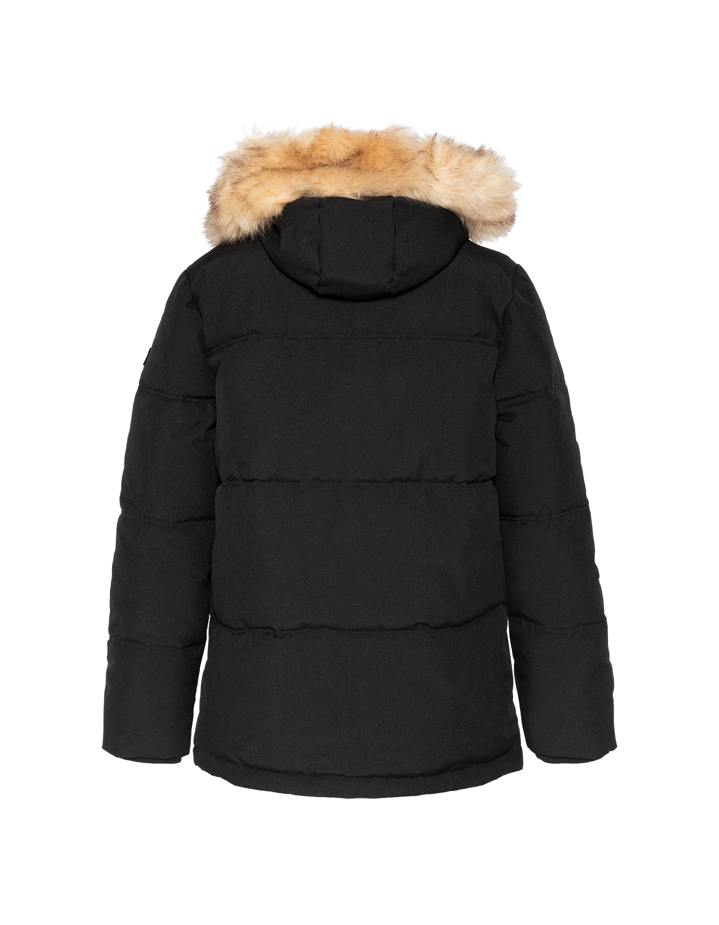 Schwarzer Kapuzenparka