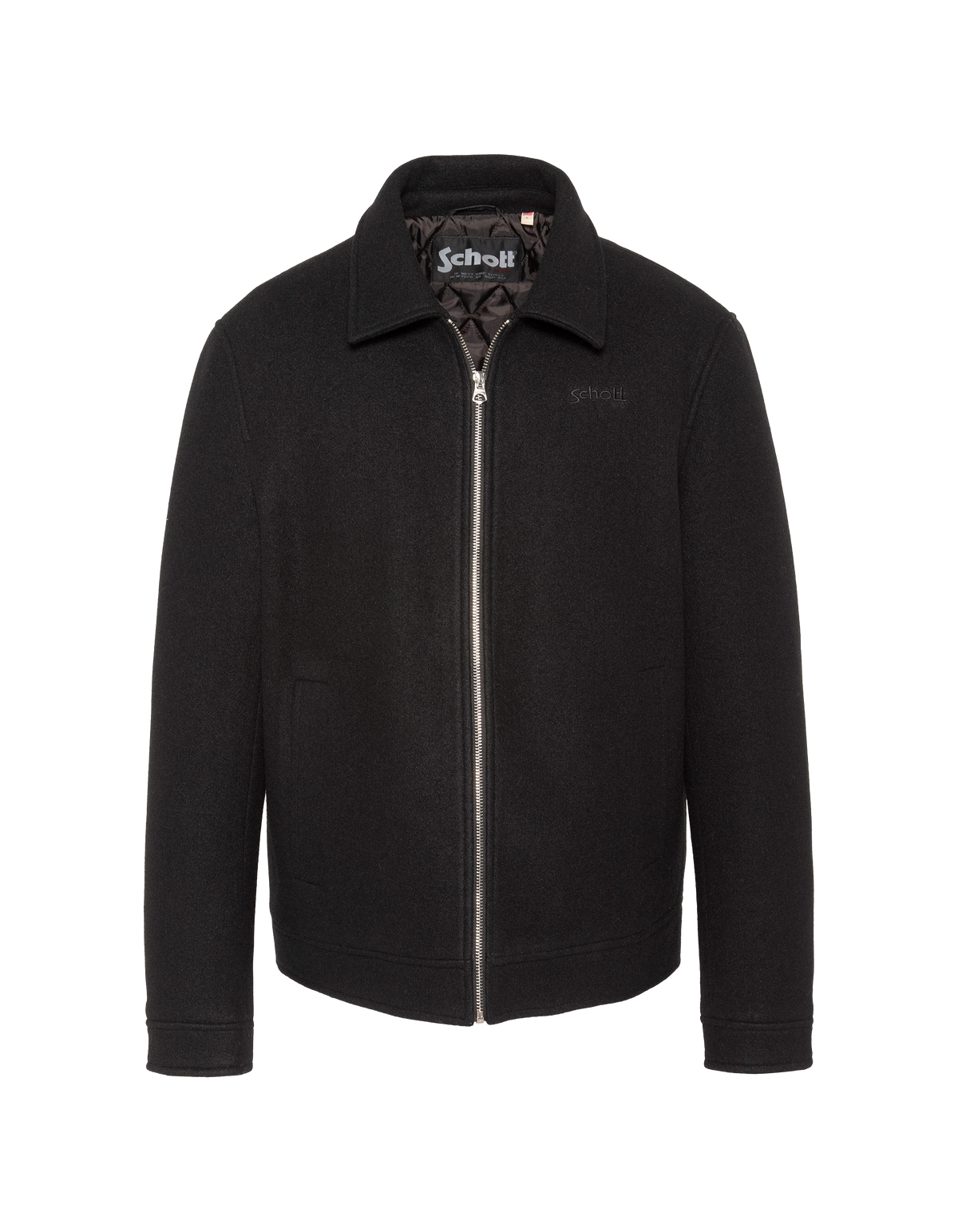 Lässige Jacke aus schwarzer Wollmischung