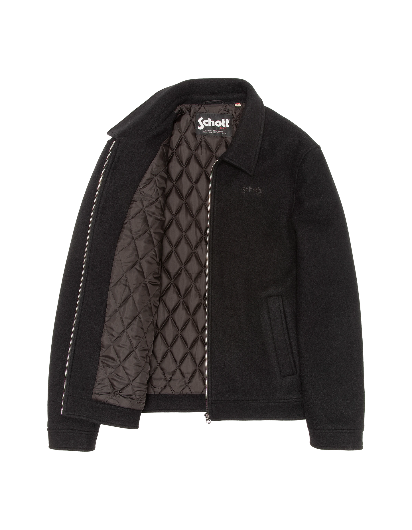 Lässige Jacke aus schwarzer Wollmischung