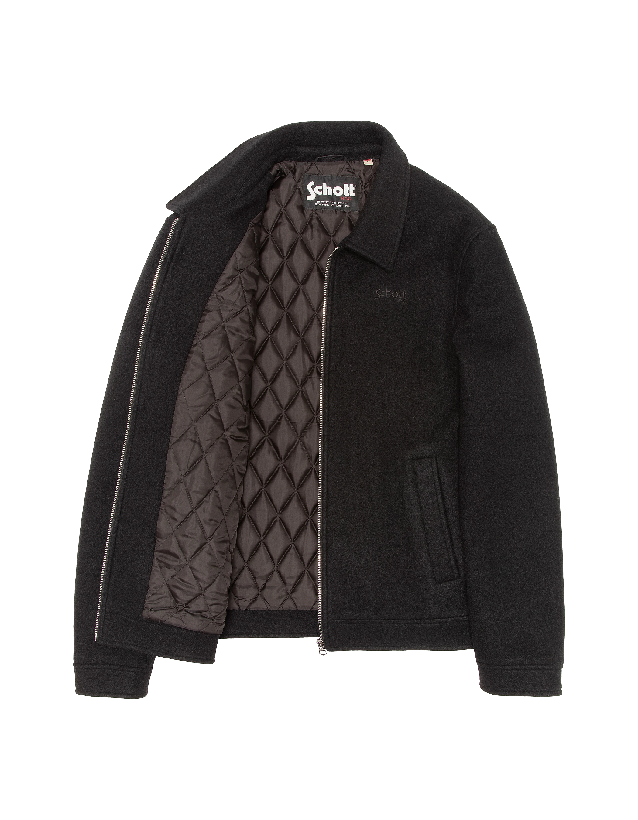 Lässige Jacke aus schwarzer Wollmischung-3