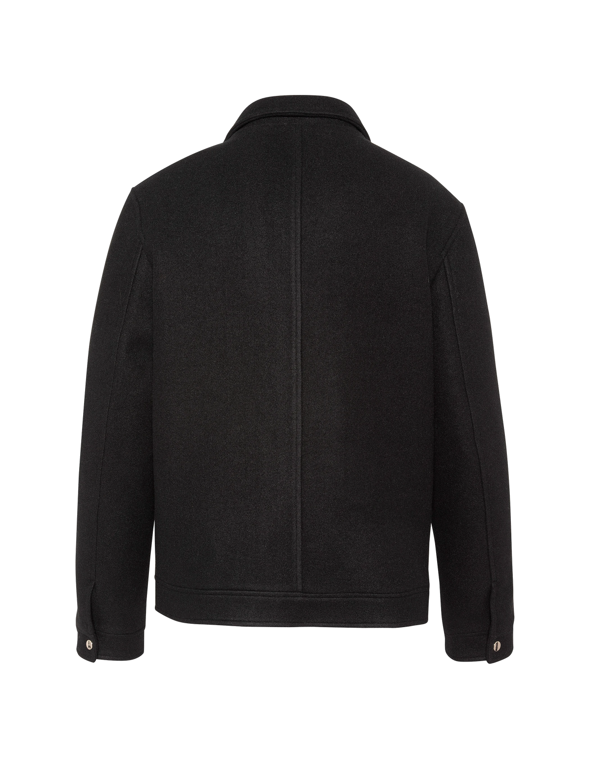Lässige Jacke aus schwarzer Wollmischung