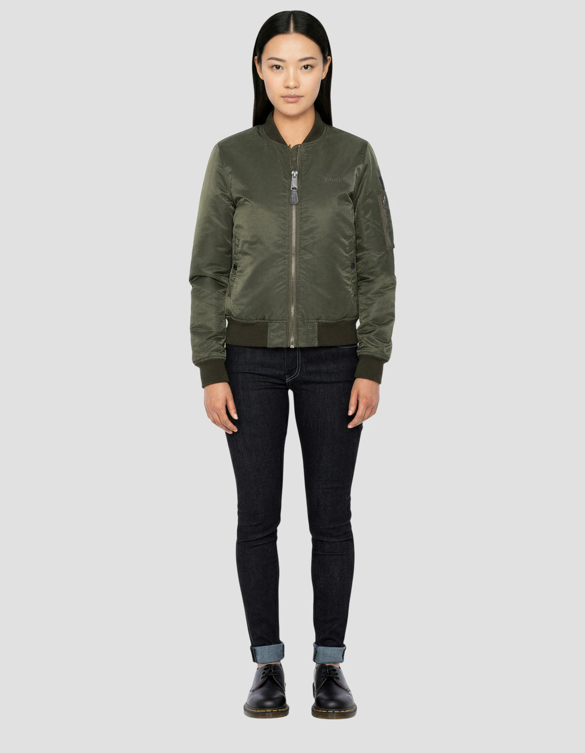Women's khaki MA-1 bomber jacket - JET17W | Schott NYC®