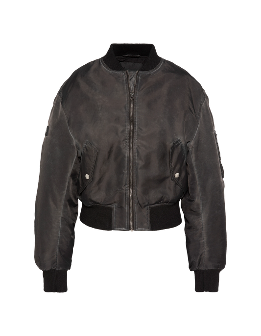 Bomber oversize nero lavato