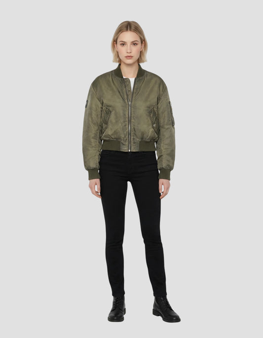 Bomber lavé oversize kaki