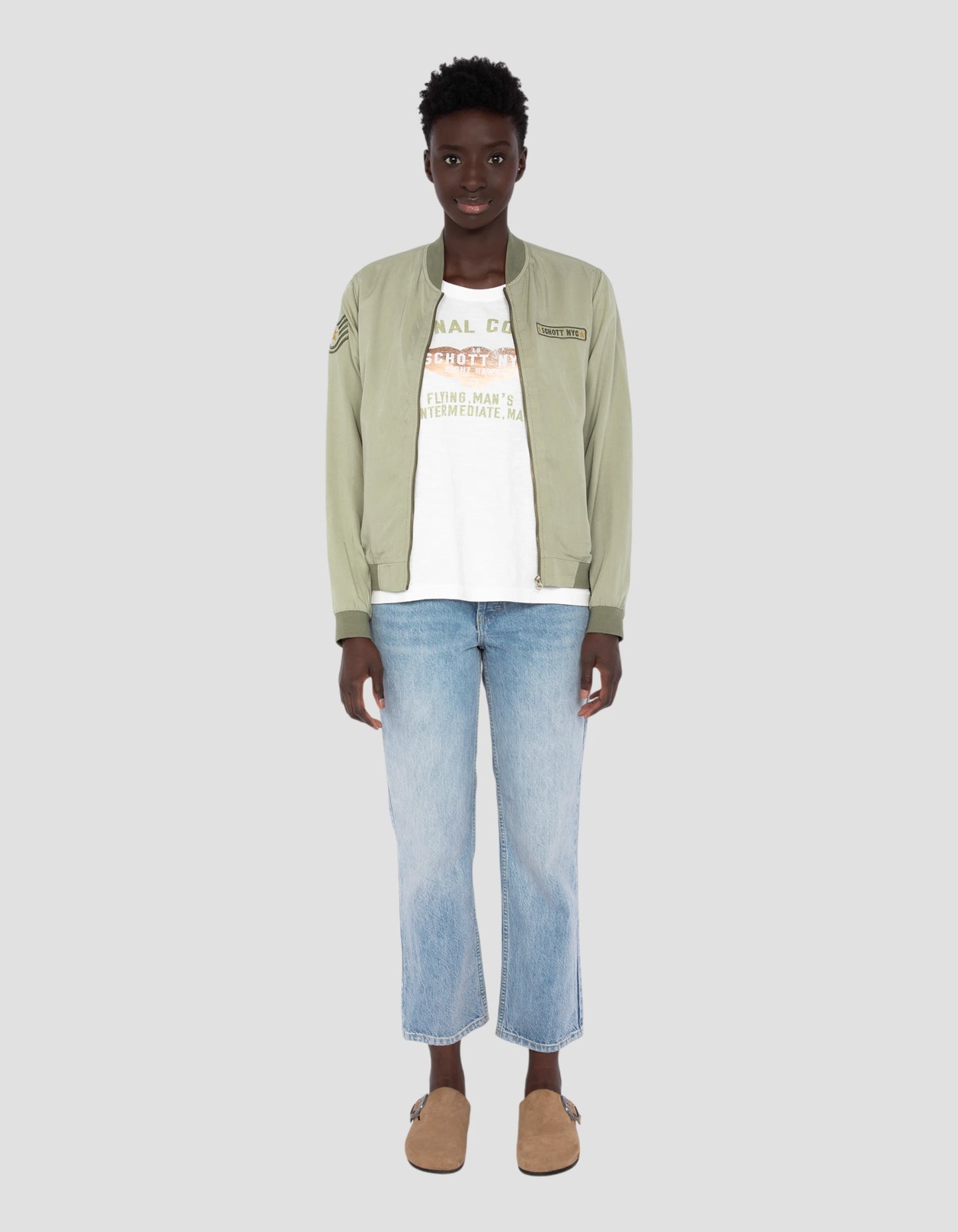 Ultra light khaki bomber - JKTCALIPSOW | Schott NYC®