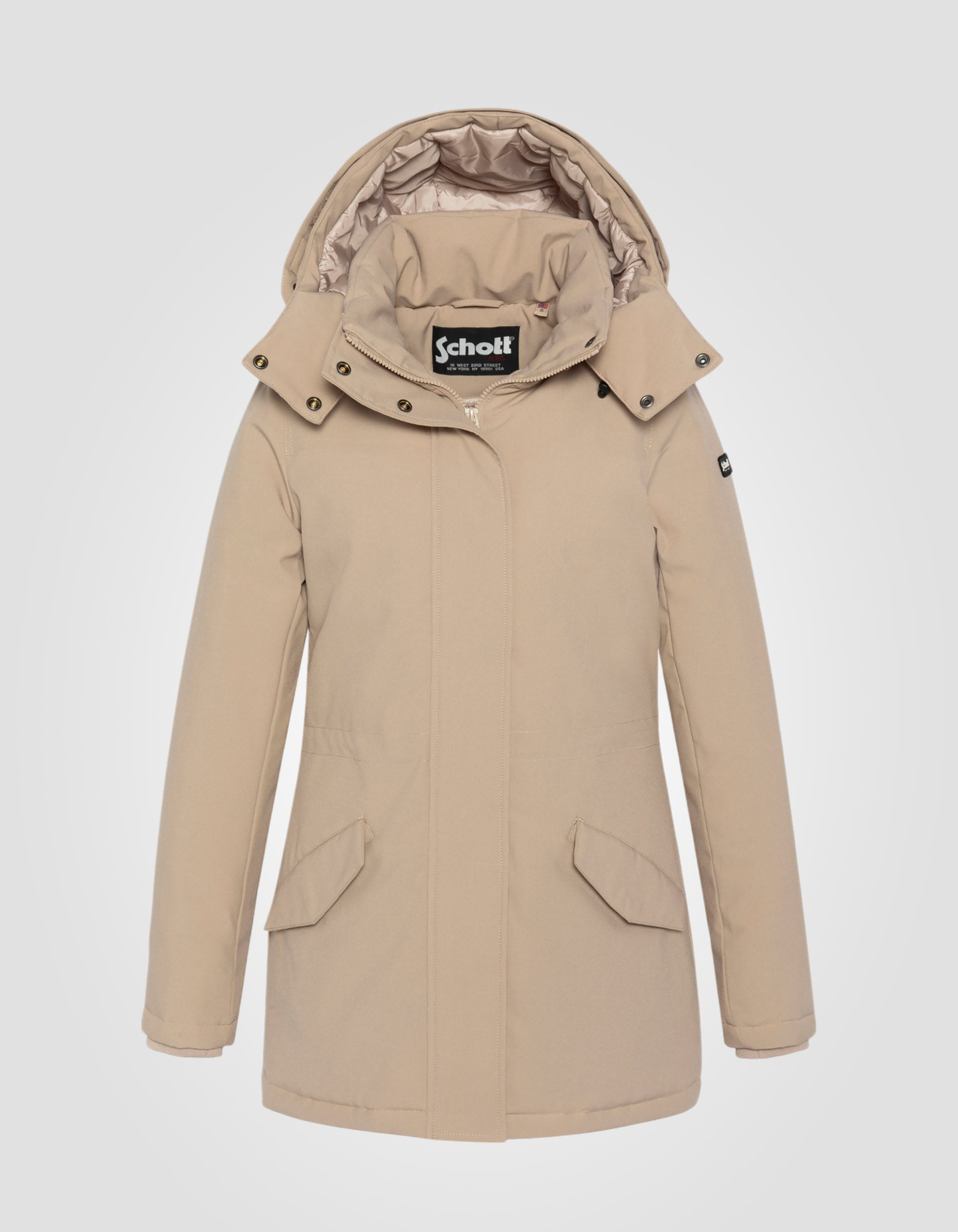 Beige Parka mit Kapuze-3