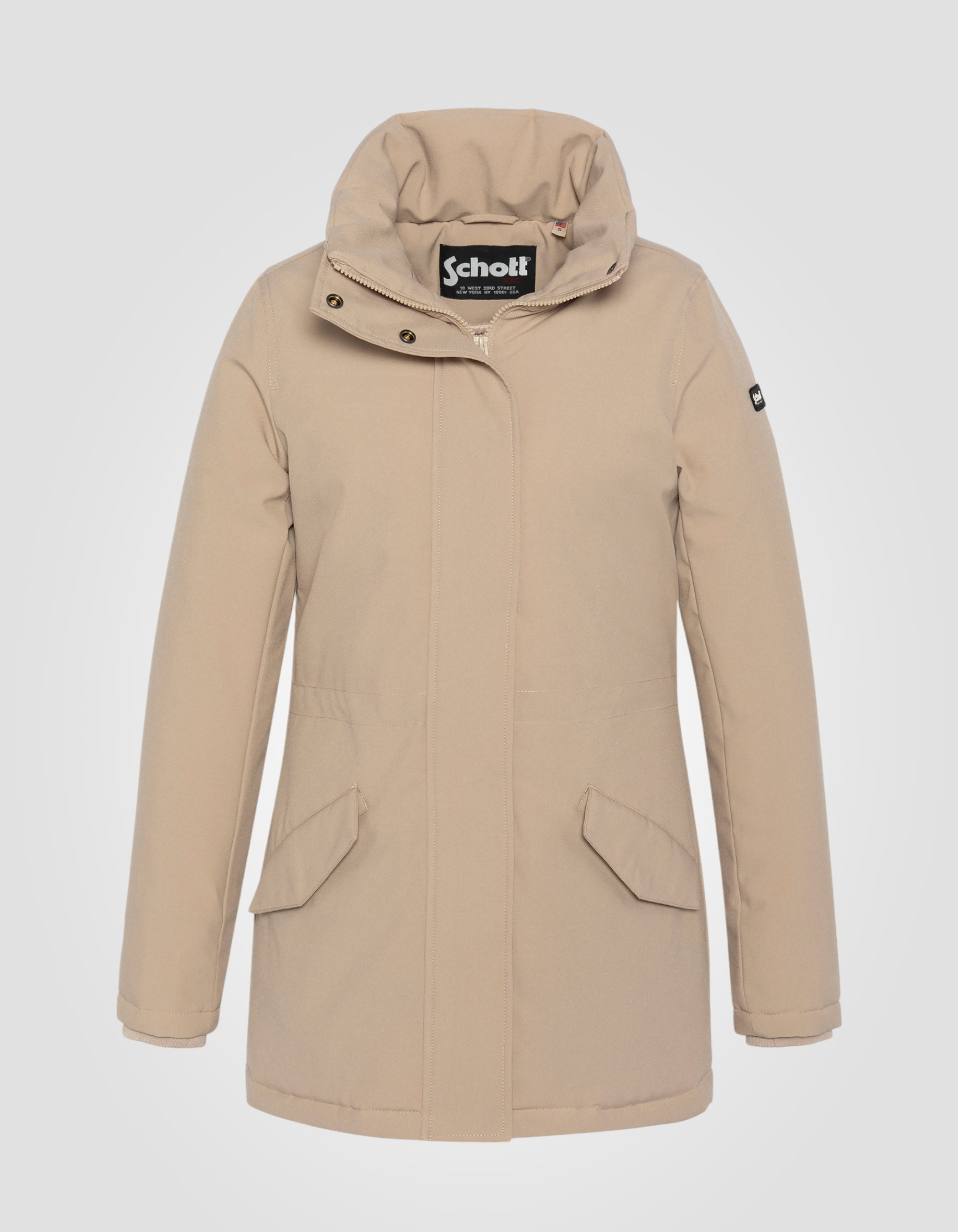 Beige Parka mit Kapuze-4