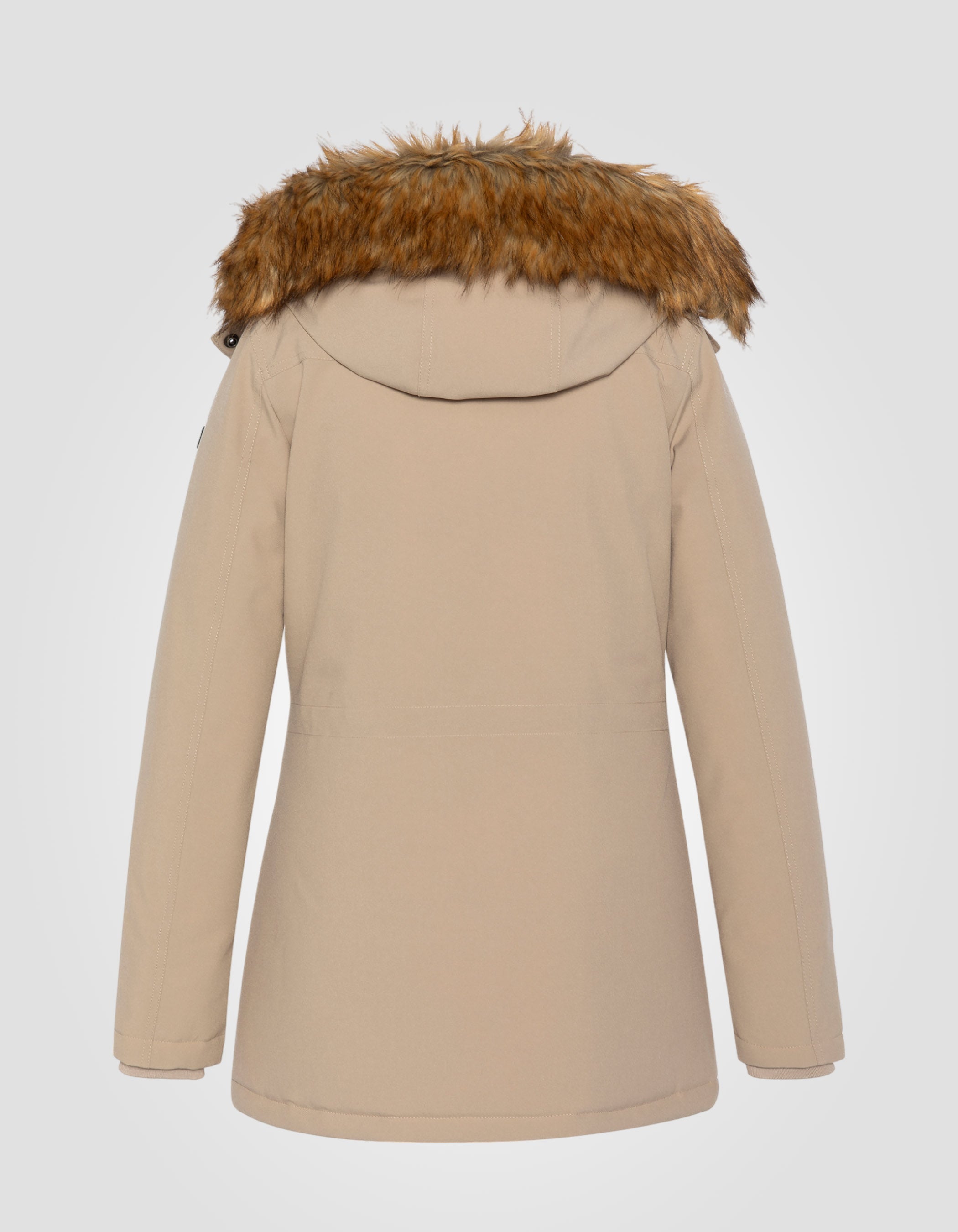 Beige Parka mit Kapuze-2