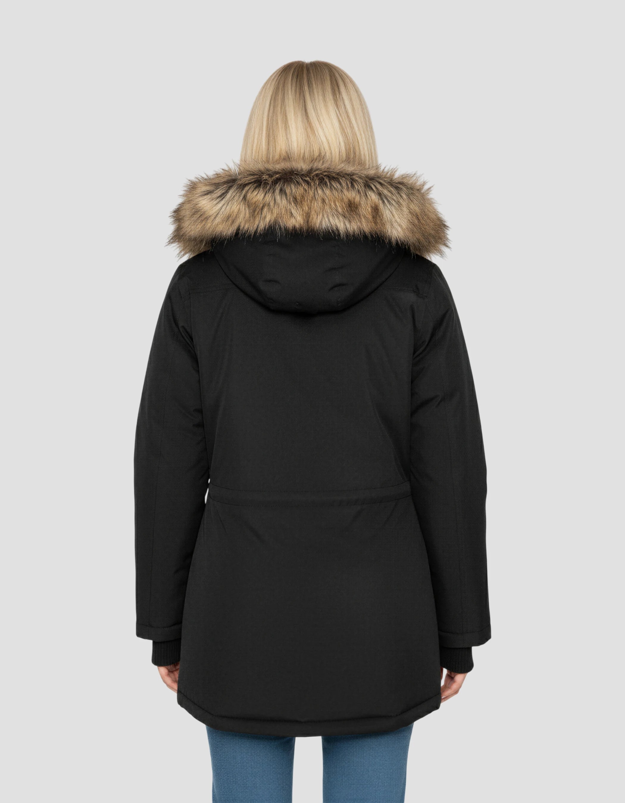 Schwarzer Kapuzenparka-4