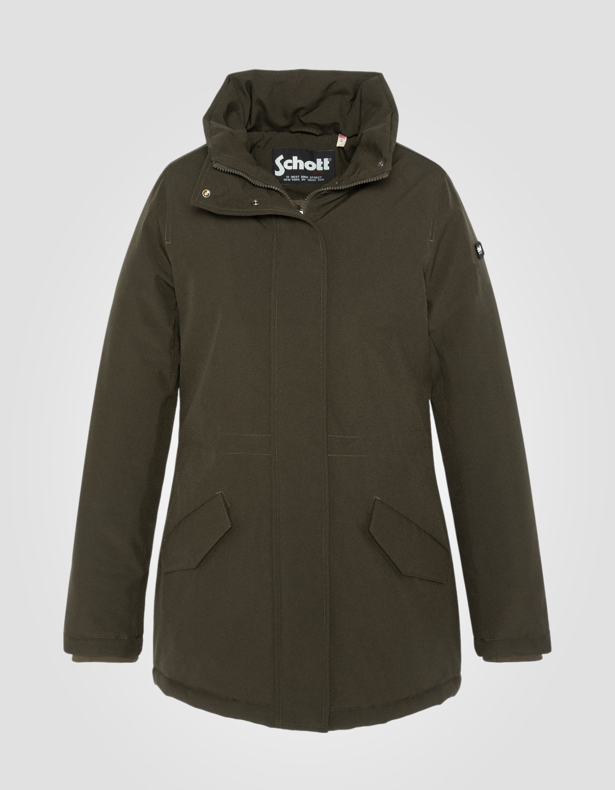 Hooded khaki parka-4