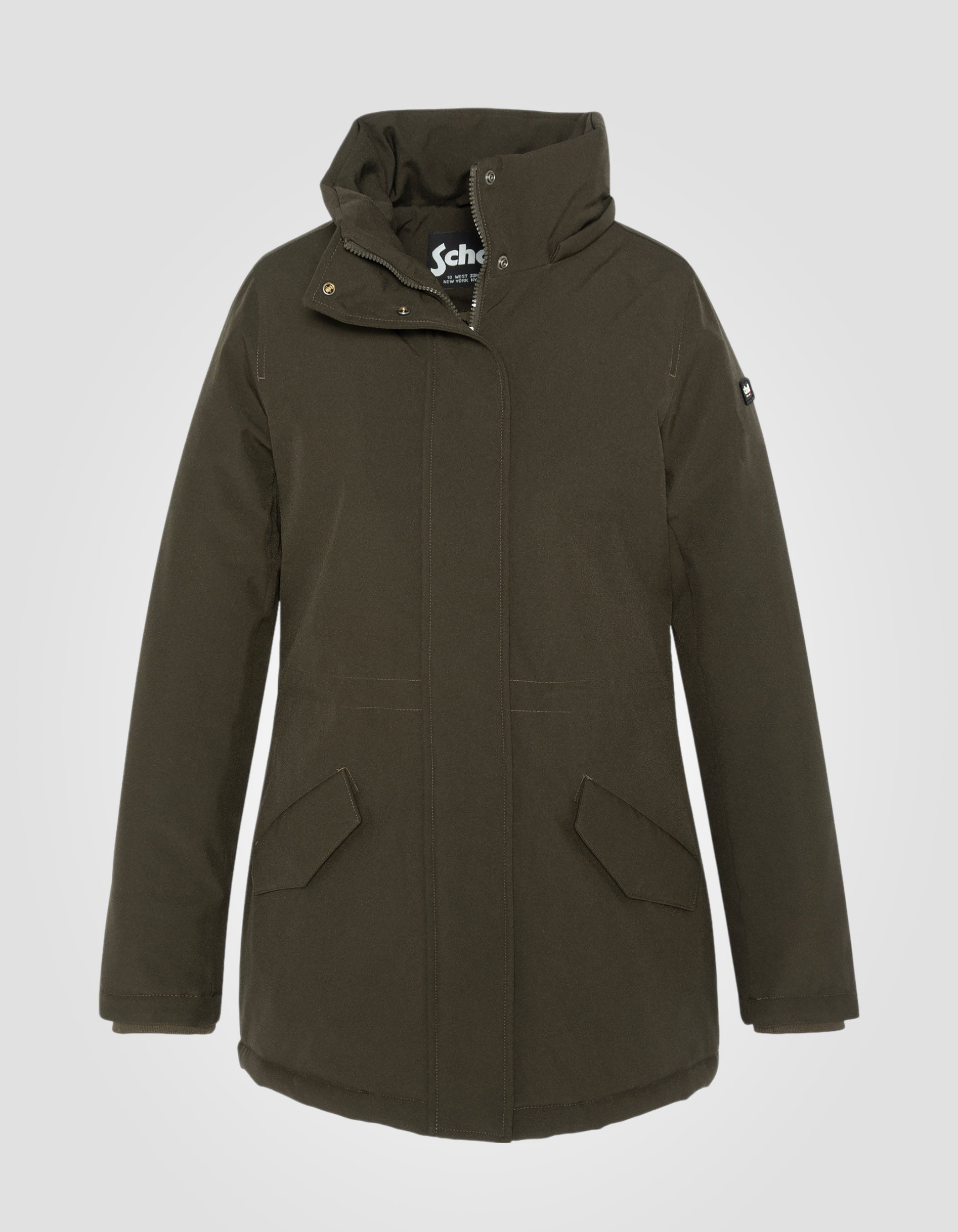 Hooded khaki parka-5