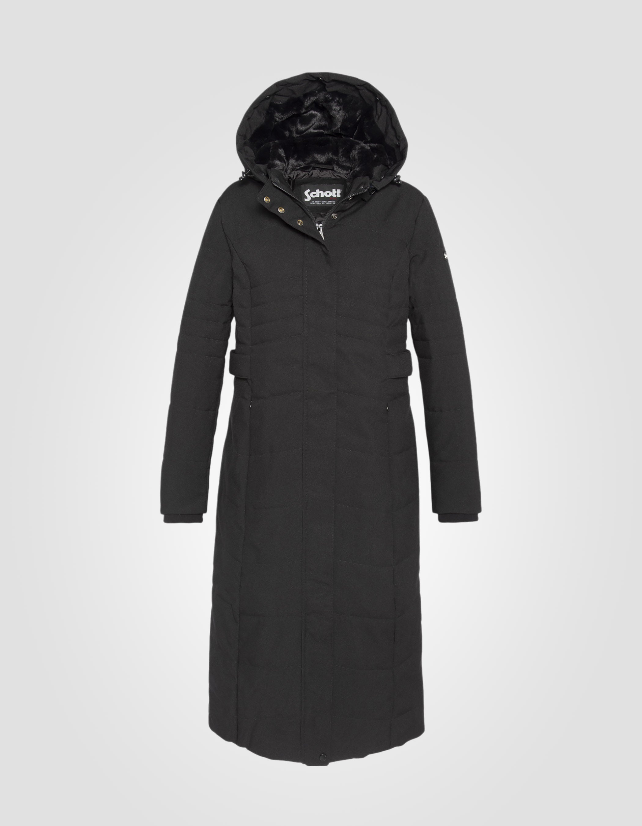 Schwarzer Kapuzenparka-5