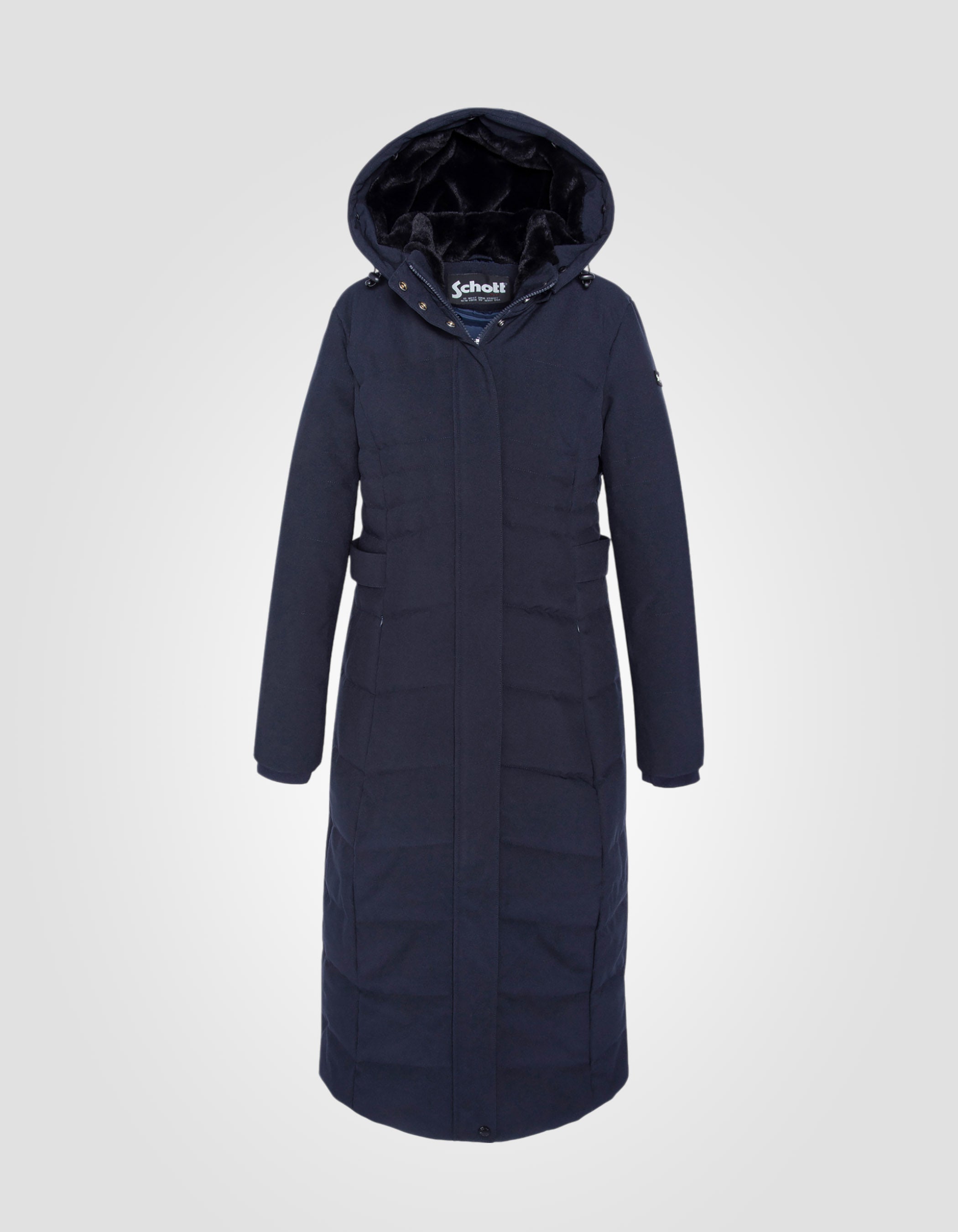 Hooded navy parka - Jktkloew | Schott NYC®