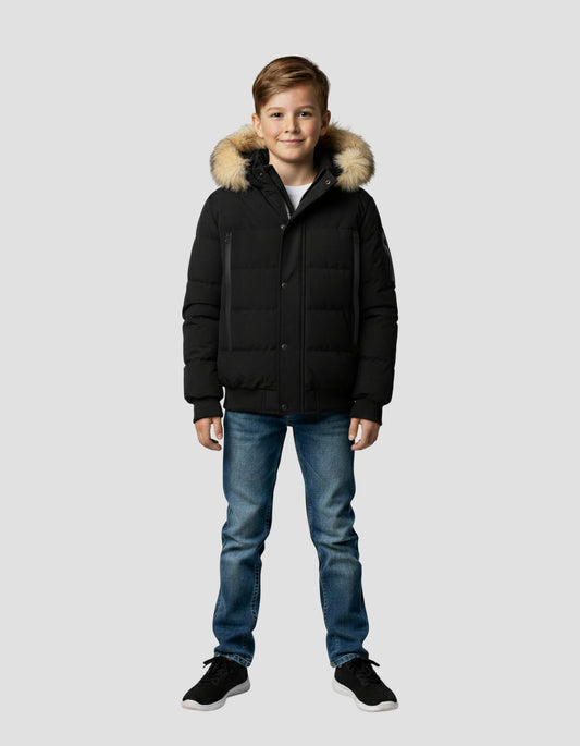 Hooded black down jacket - JKTRAFB | Schott NYC®