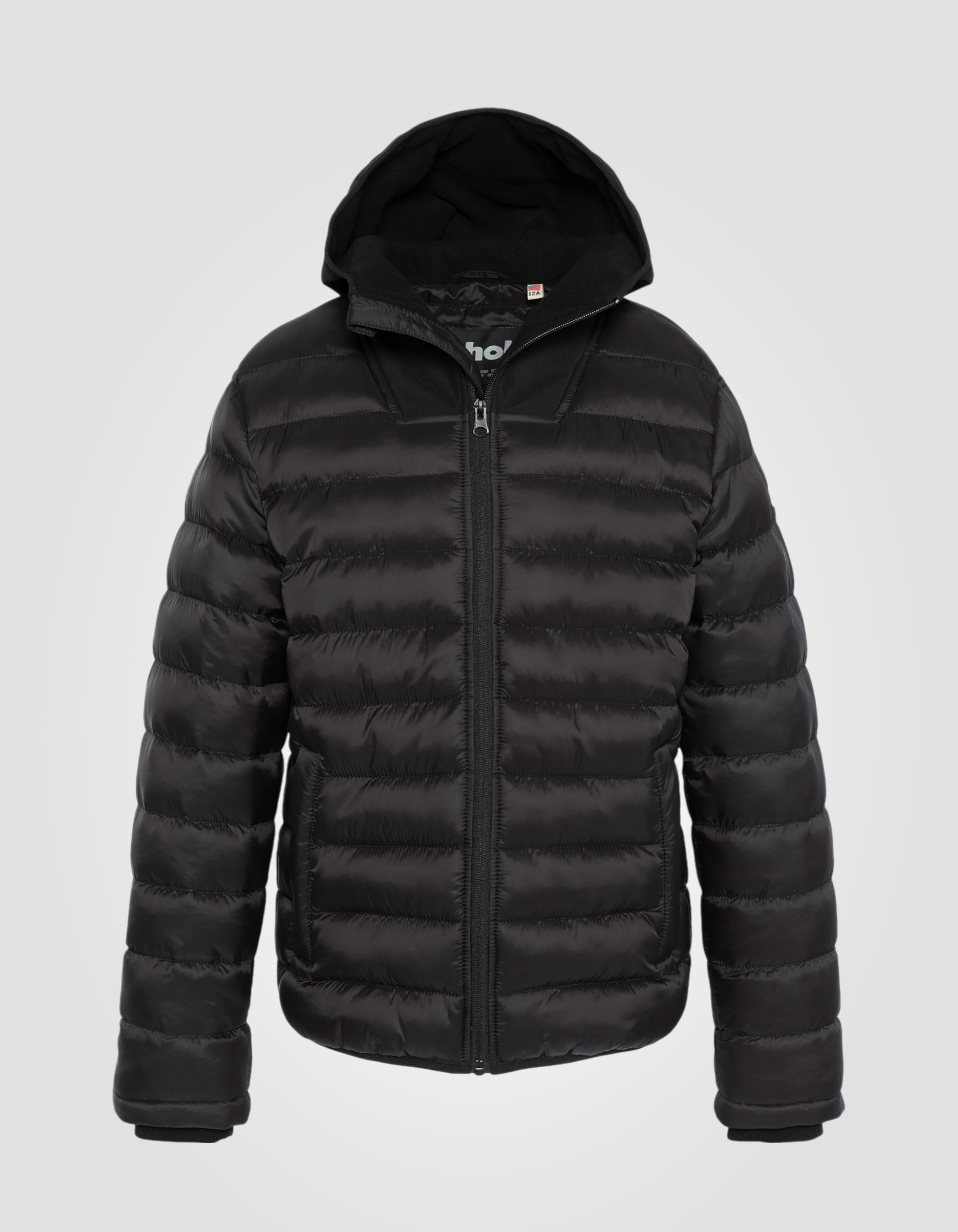 Schwarze Jacke Bi-Material Federgewicht-1